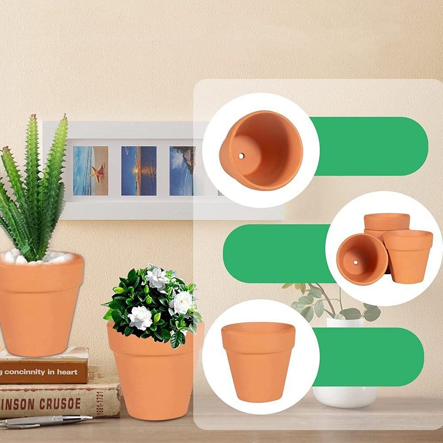 10pcs Decorative Mini Succulent Planters Terracotta Clay Pots