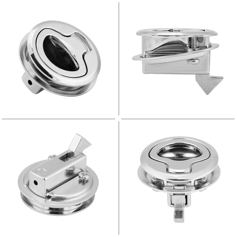 Boat Marine Flush Pull Slam Latch with Lock 316 Stainless Steel 2 Keys