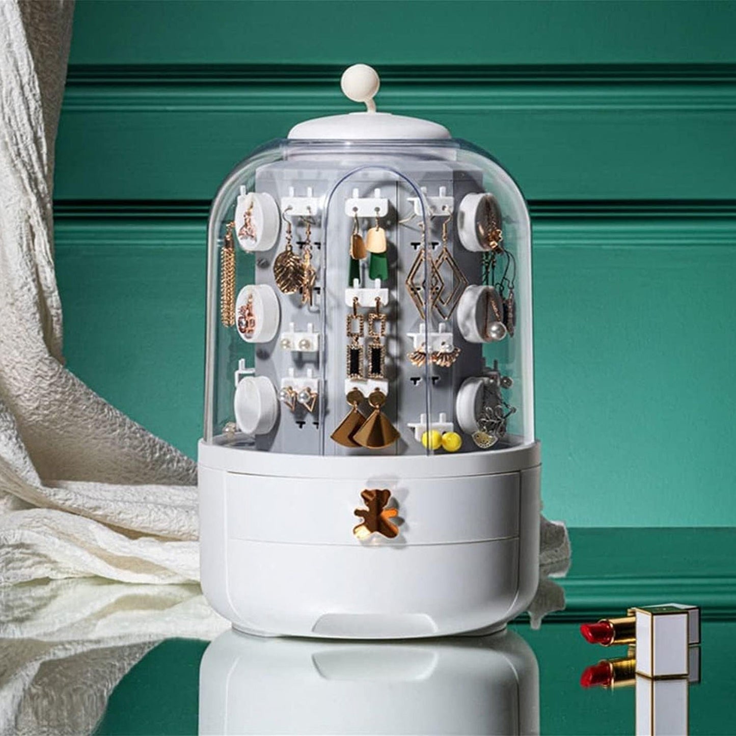 Earring and Jewelry Hanging Organizer Stand with Display Storage
