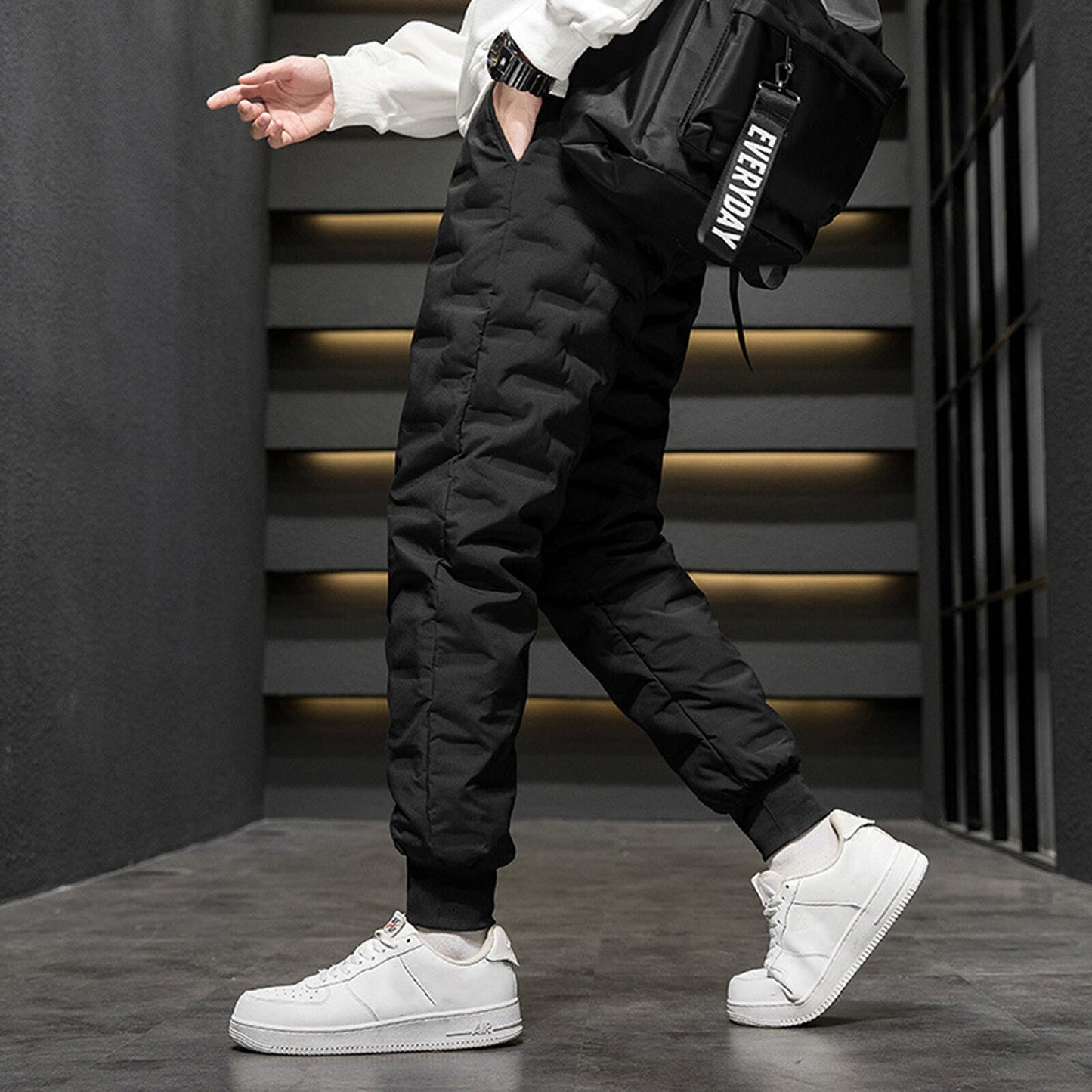 Men Thicken Warm Fleece Lined Waterproof Winter Trousers