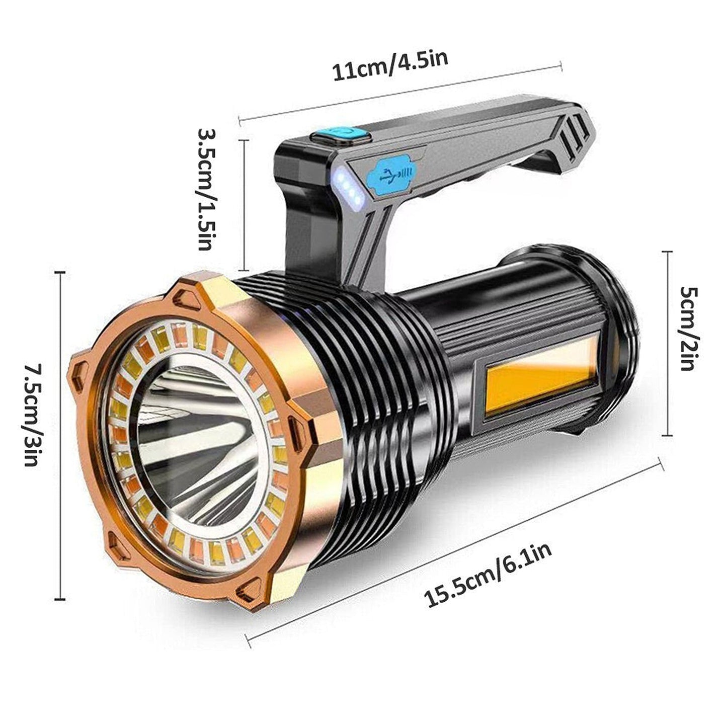 Super Bright Flashlight USB Rechargeable LED Torch Lamp