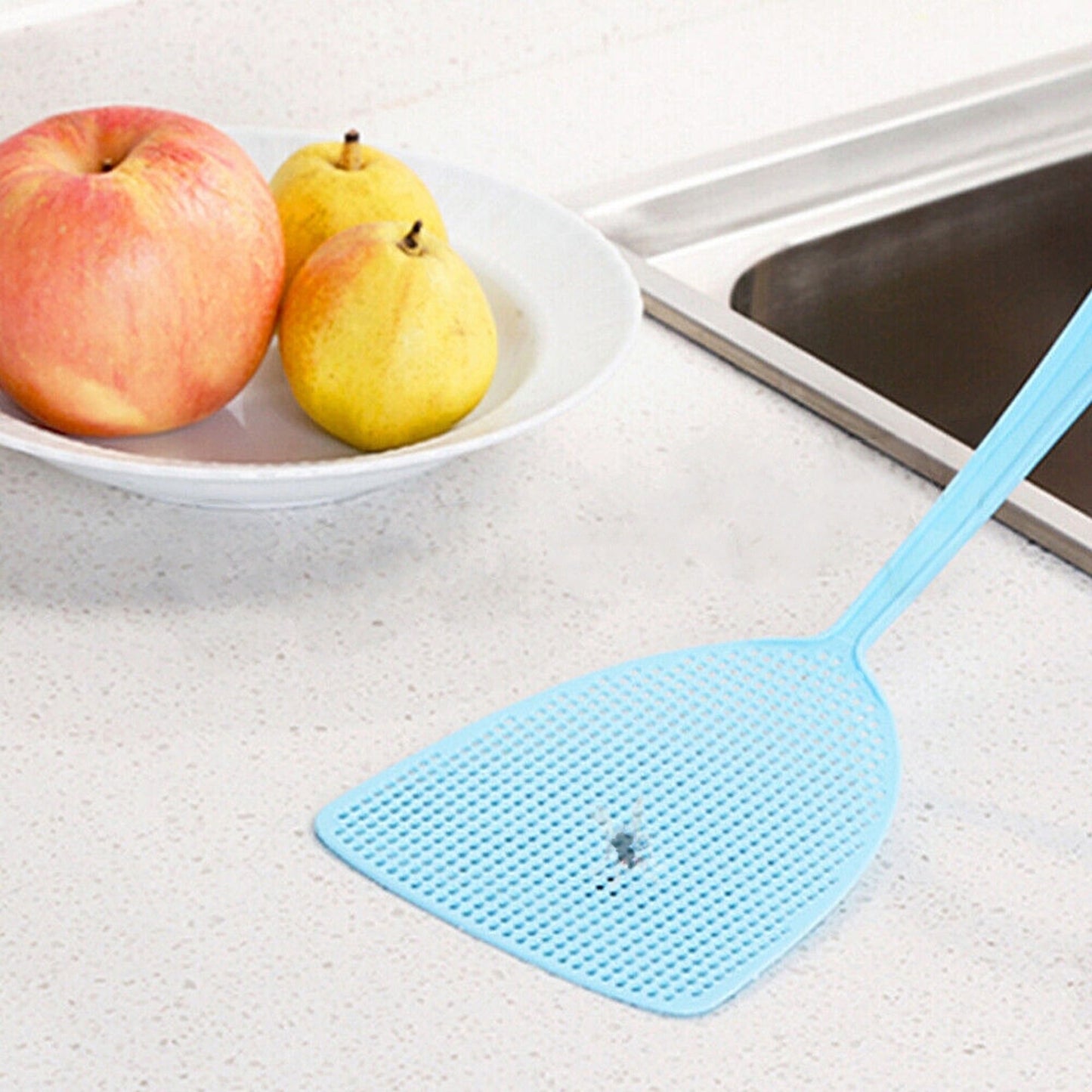 6pcs Manual Fly Swatter with Long Handle Plastic Pest Control Assorted