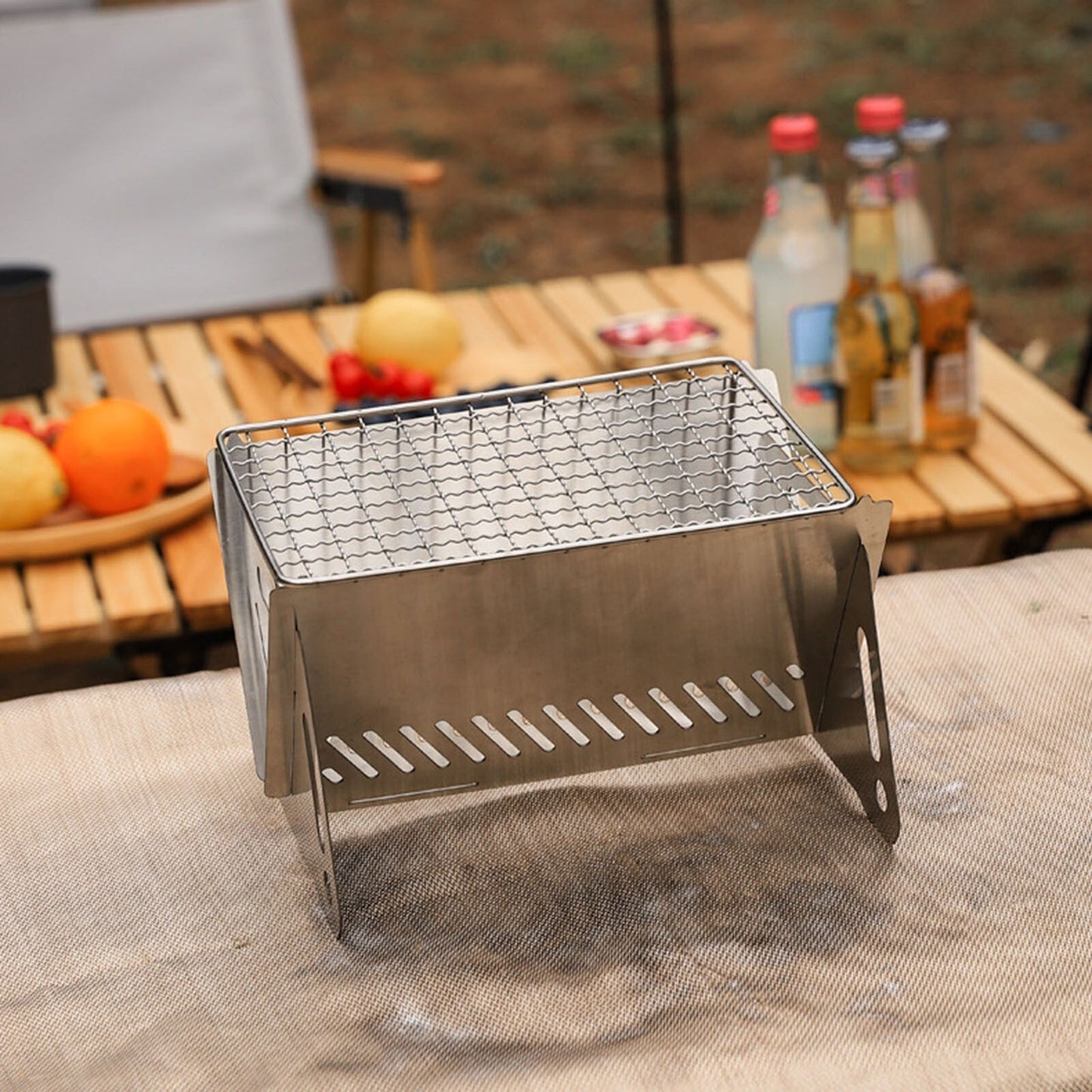 Portable Foldable Stainless Steel BBQ Grill for Outdoor Camping