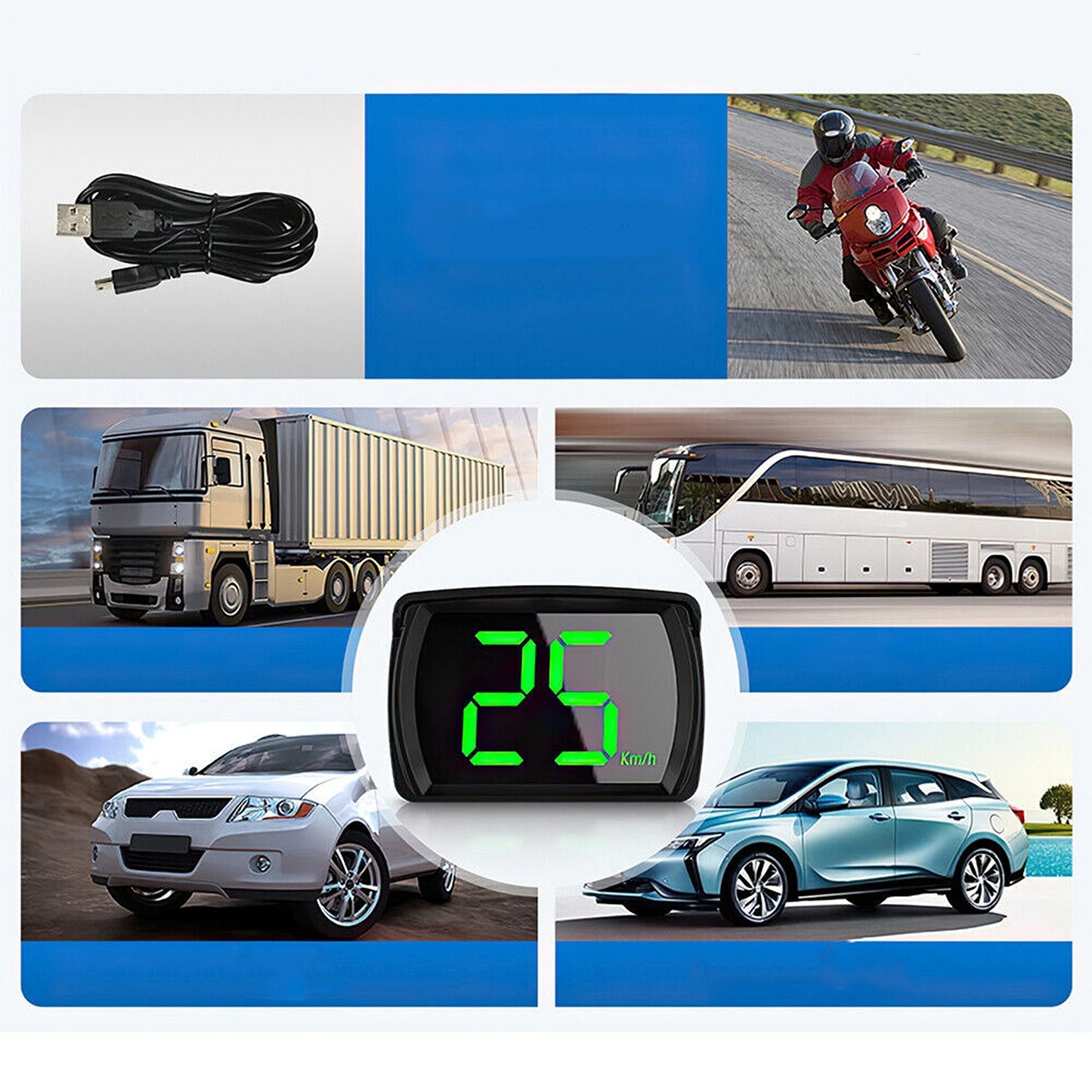Universal Car GPS Speedometer with Digital HUD Display for Speed