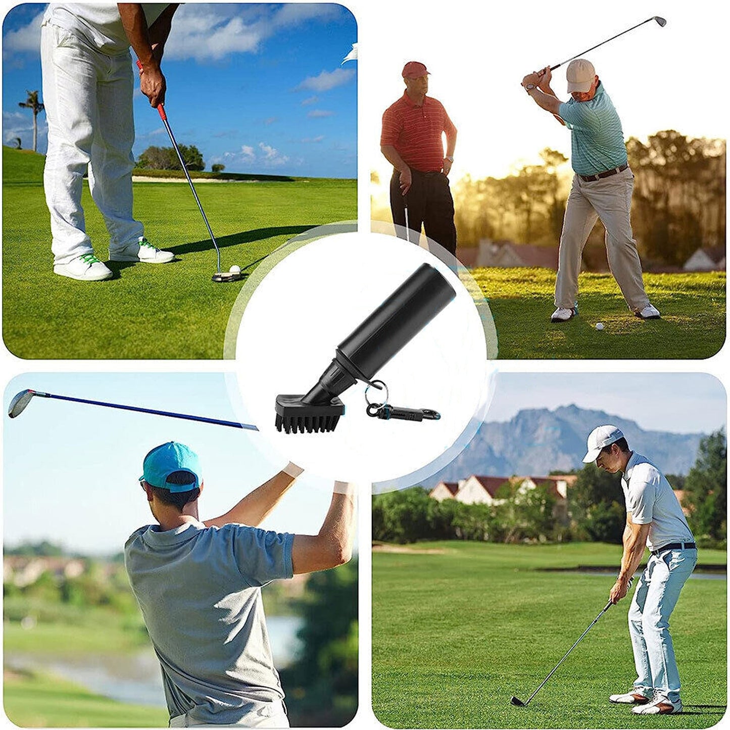 Golf Club Cleaning Brush with Water Bottle Groove Cleaner