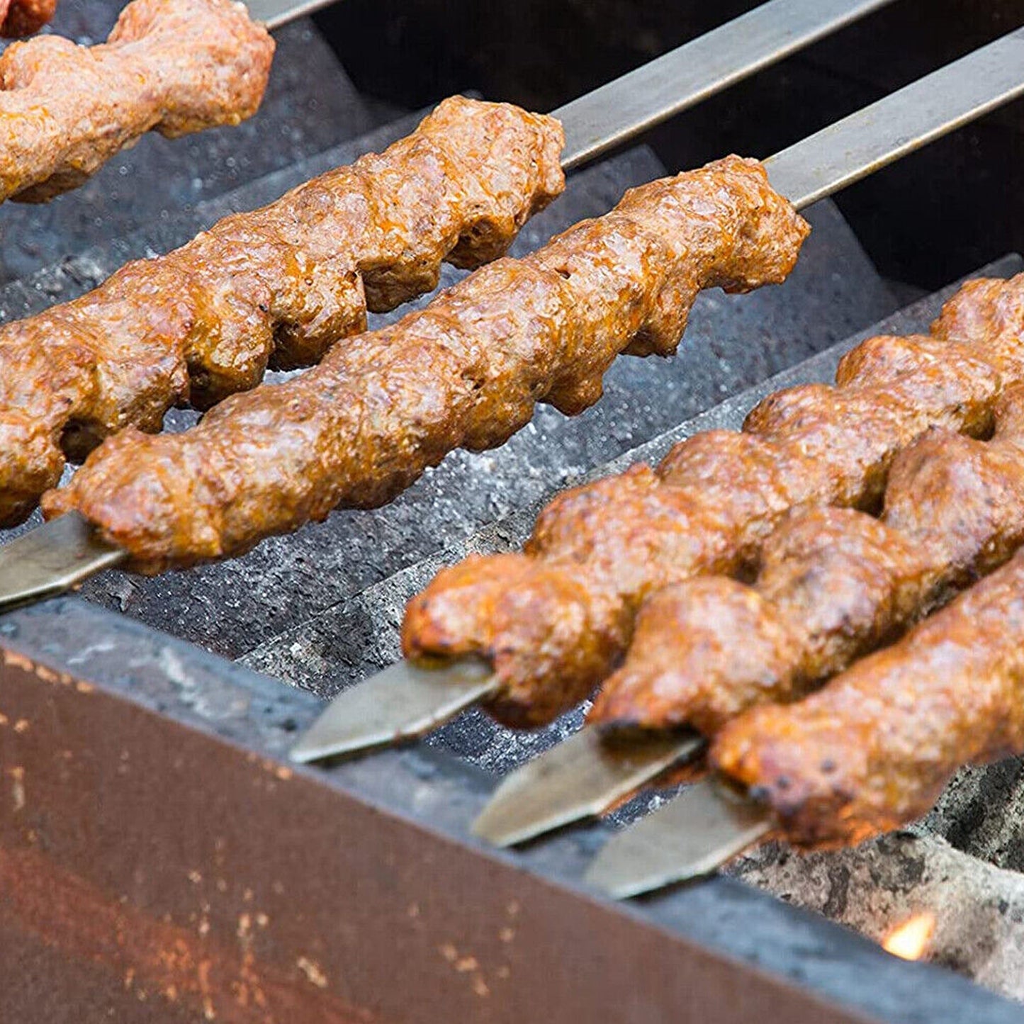 Stainless Steel Kebab Skewers for BBQ Suitable for Lamb Pork and Beef
