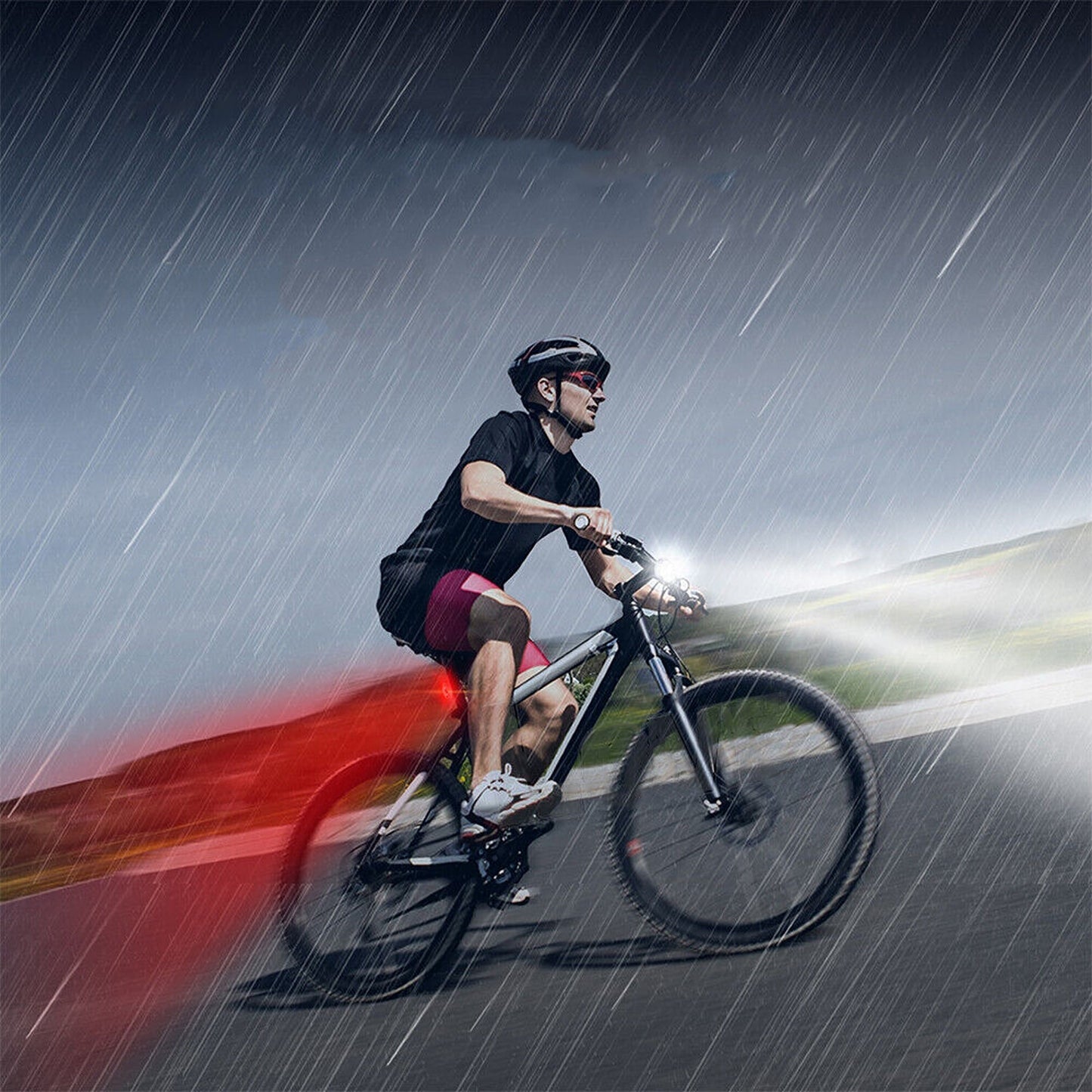 Bike Light Rechargeable LED Front Headlight Rear Tail Lamp