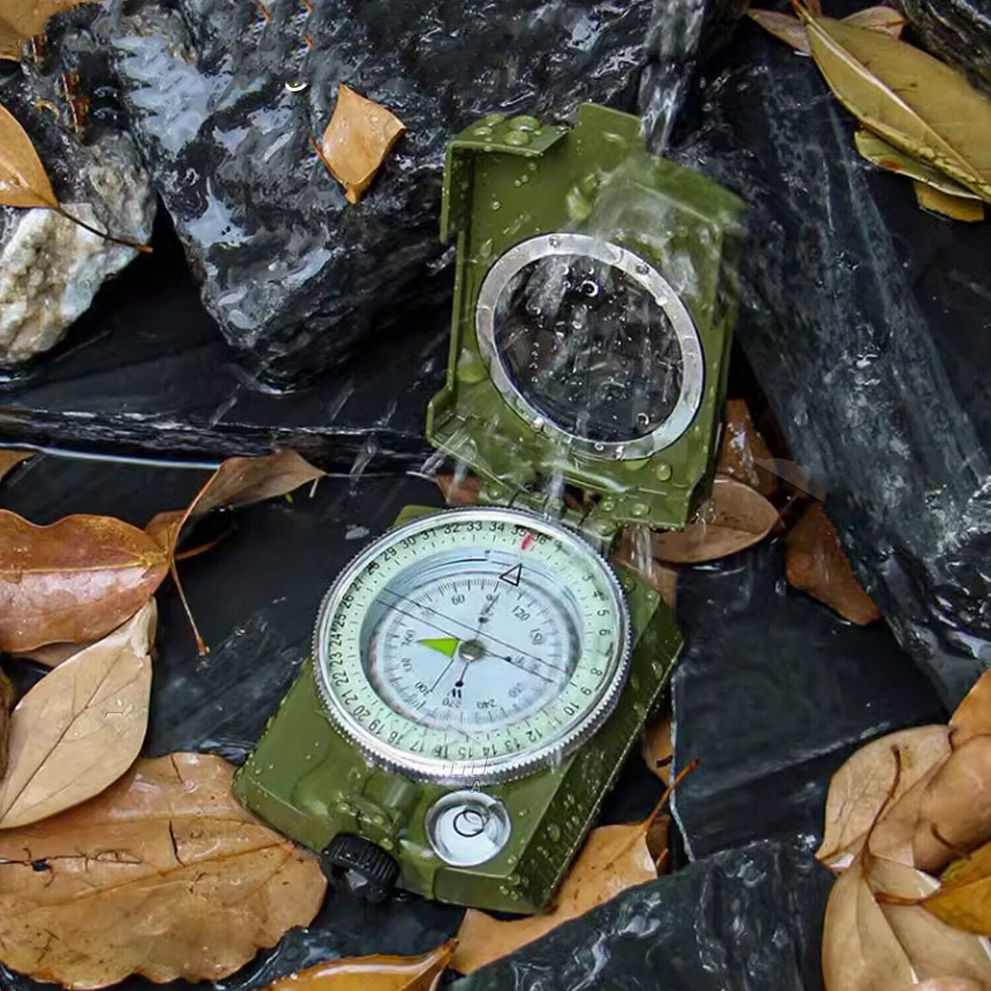 Outdoor Army Metal Sighting Clinometer Compass for Hiking and Survival