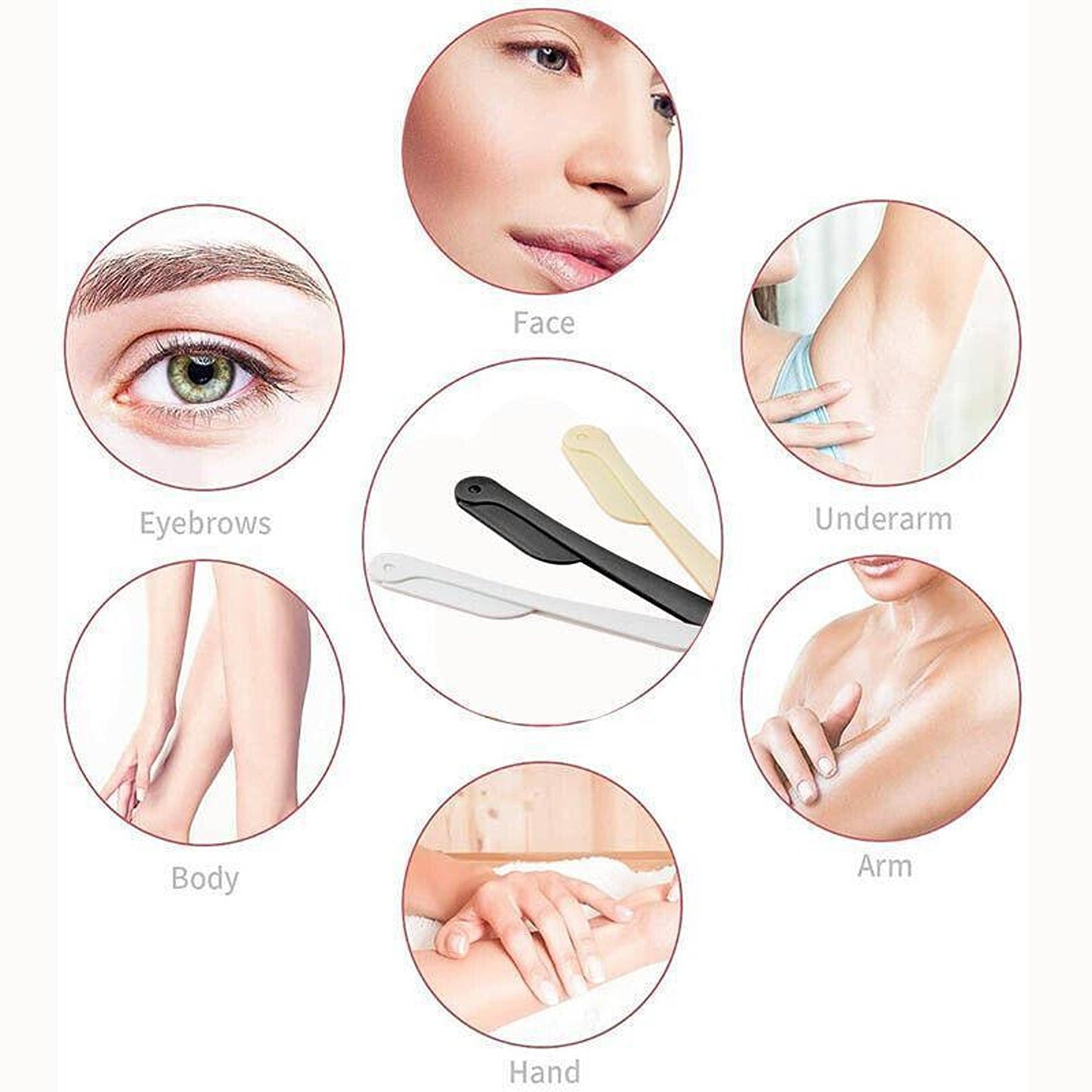 3pcs Portable Safety Eyebrow Trimmer and Shaper for Facial Hair