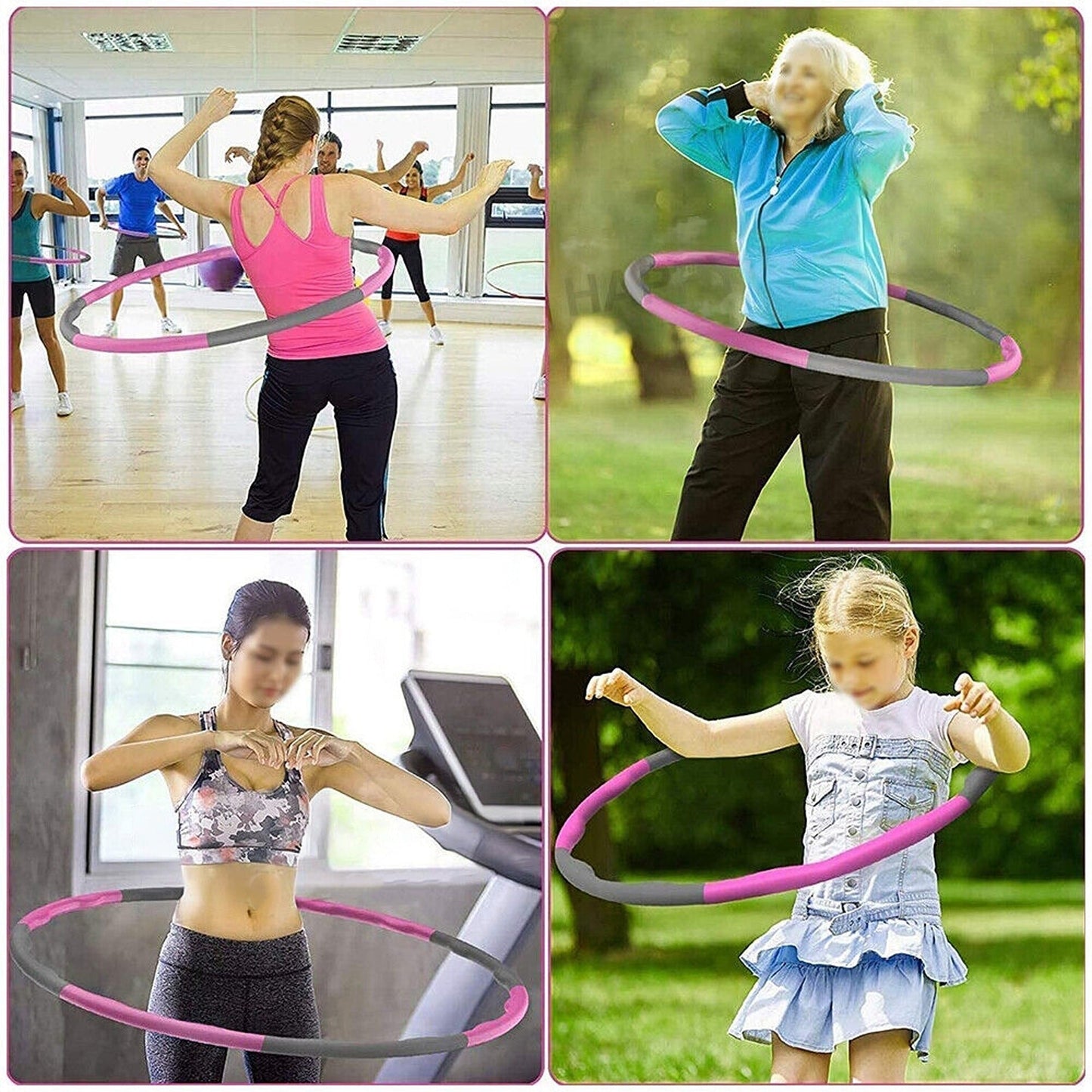 Weighted Foam Padded Fitness Hula Hoop Body Massage Exercise Hoola