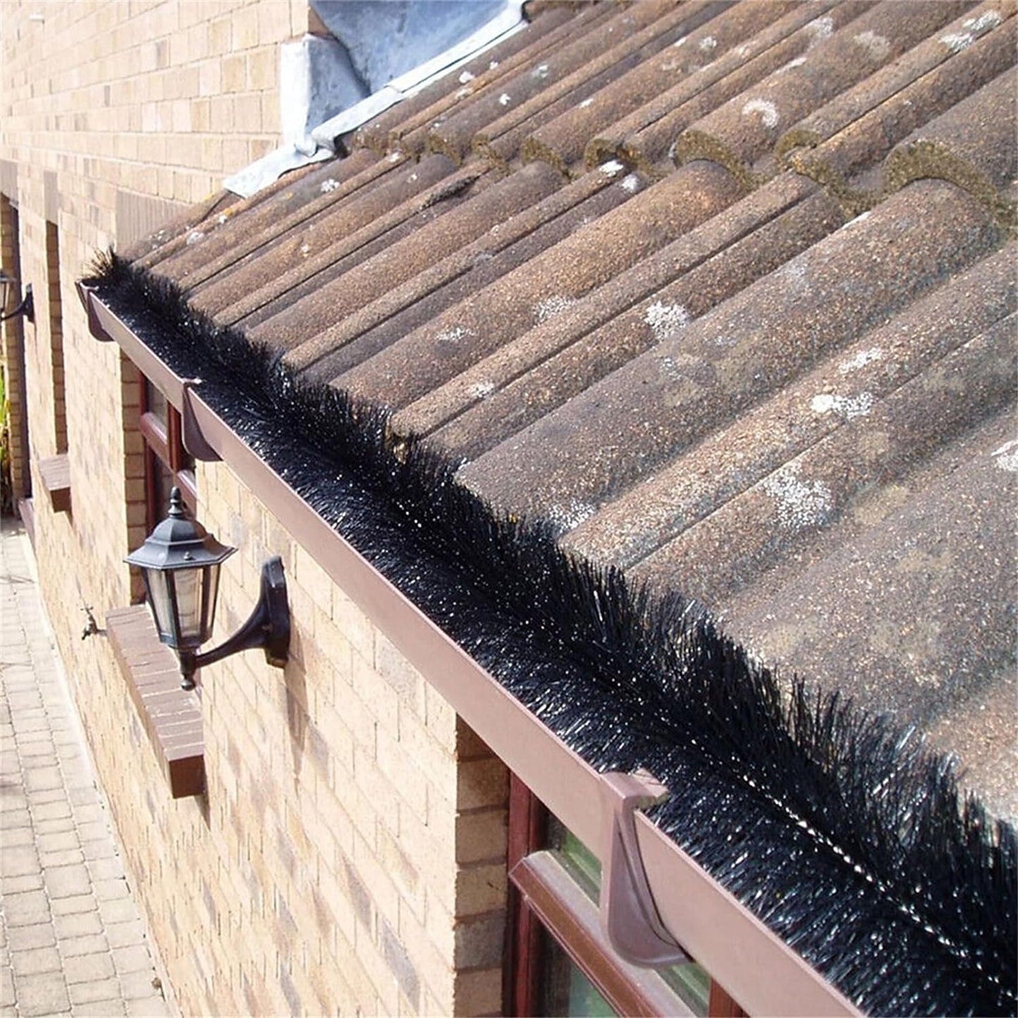 24pcs Gutter Brush Guard for Roof Leaf Protection Heavy Duty