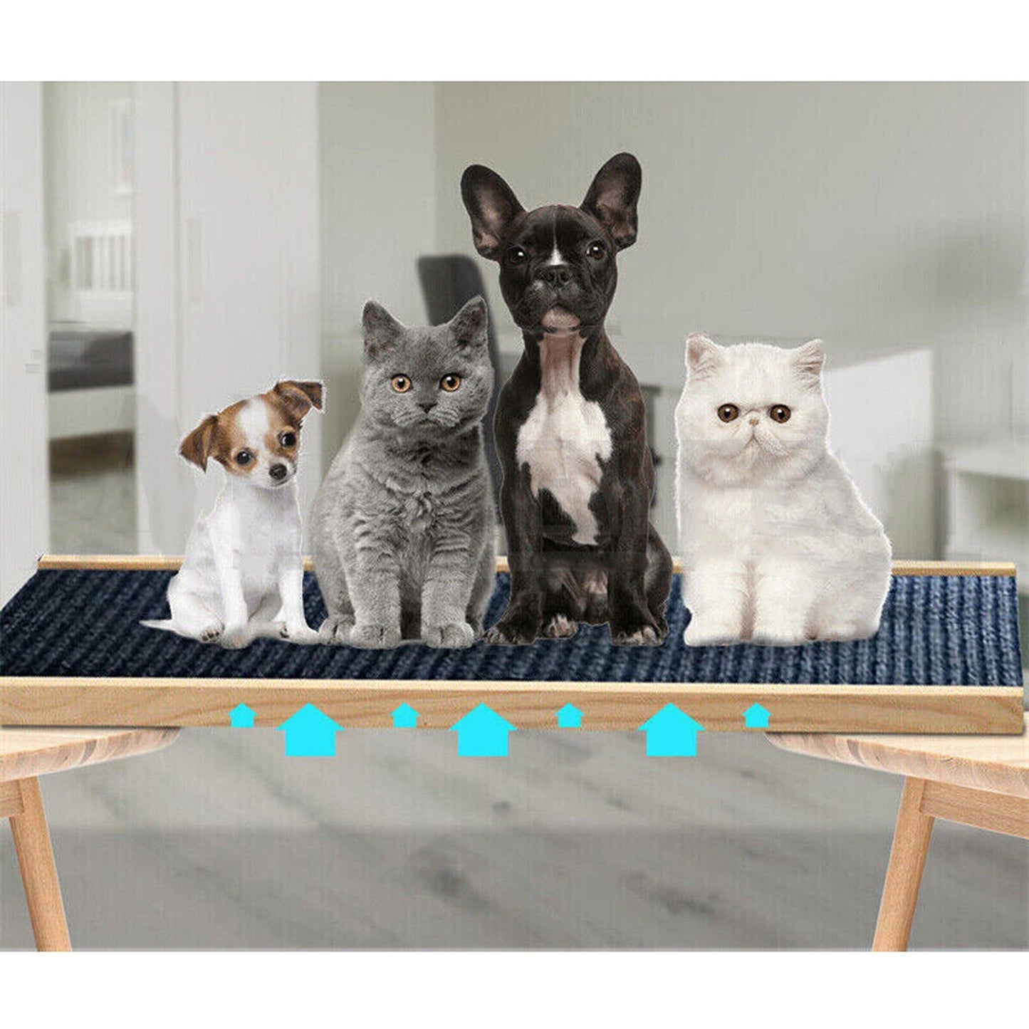 Adjustable Wooden Foldable Pet Ramp for Dogs Access to Bed Sofa Car