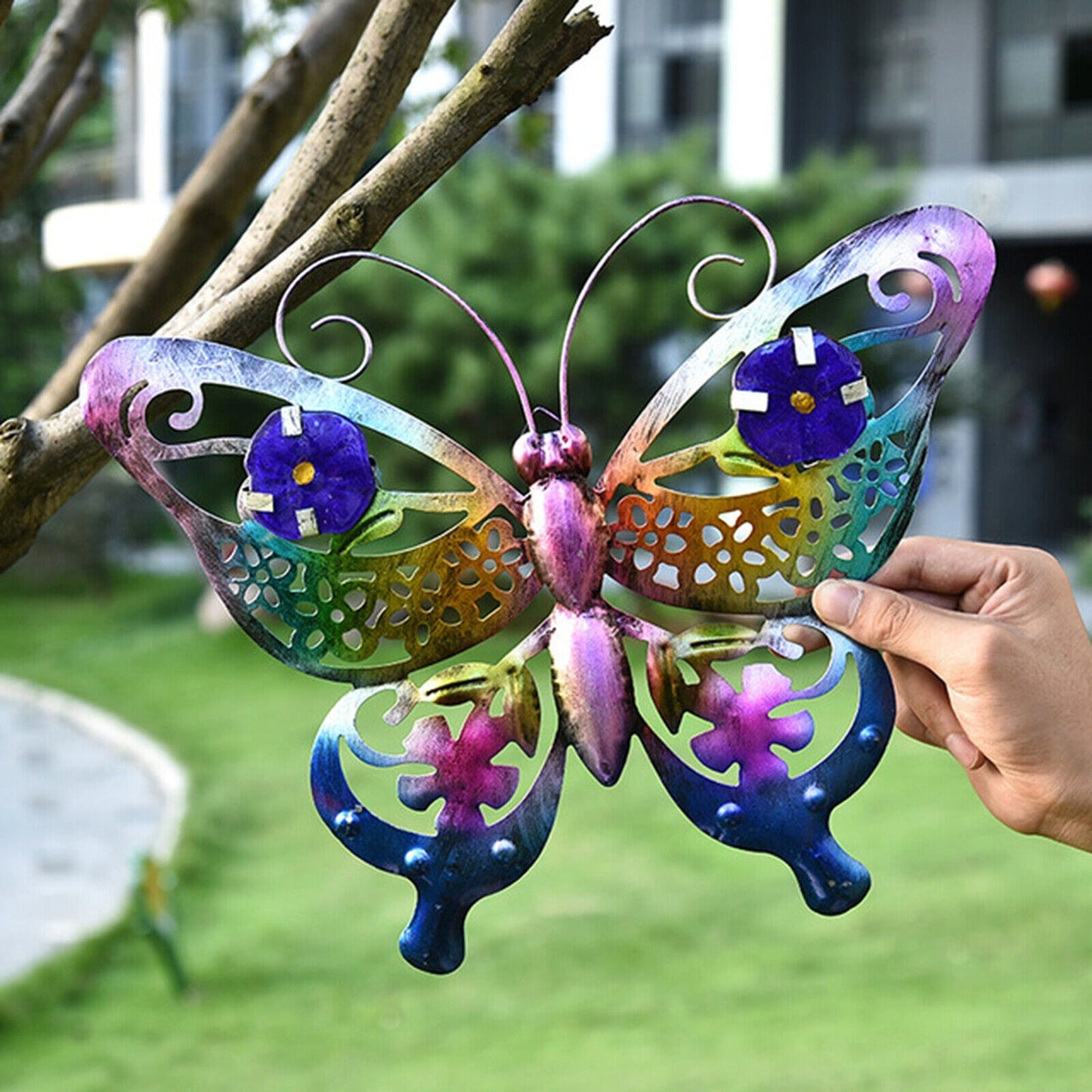 3D Butterfly Iron Wall Art Outdoor Garden Hanging Ornaments