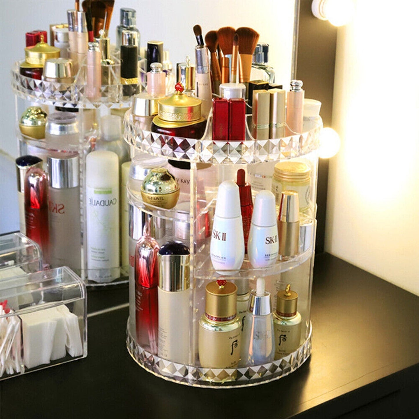 Adjustable Rotating Makeup Organizer for Cosmetics and Perfumes