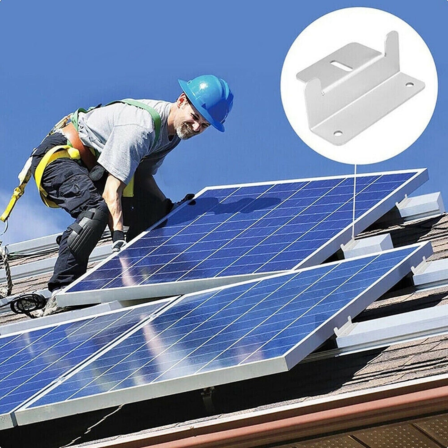 4pcs Roof Wall Solar Panel Mounting Kit Aluminum Z Bracket Set