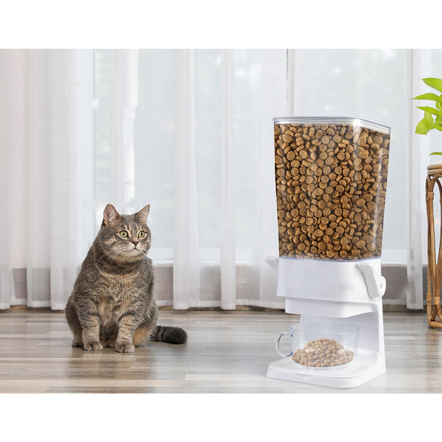 5.5L Dry Food Cereal Dispenser Grain Storage Container Pet Feeder
