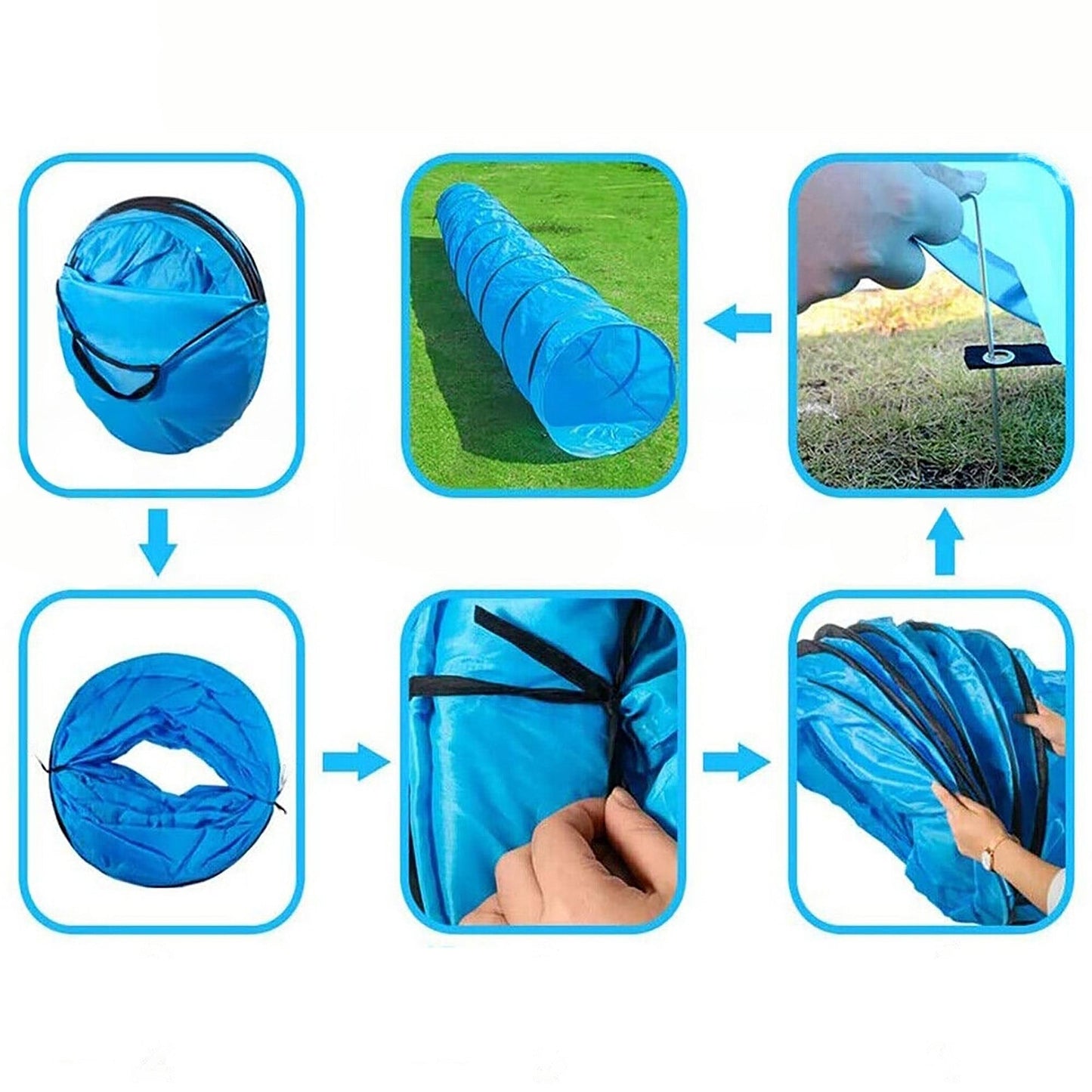 Waterproof 5M Pet Agility Exercise Tunnel Training Cat Dog Chute with Carry Bag