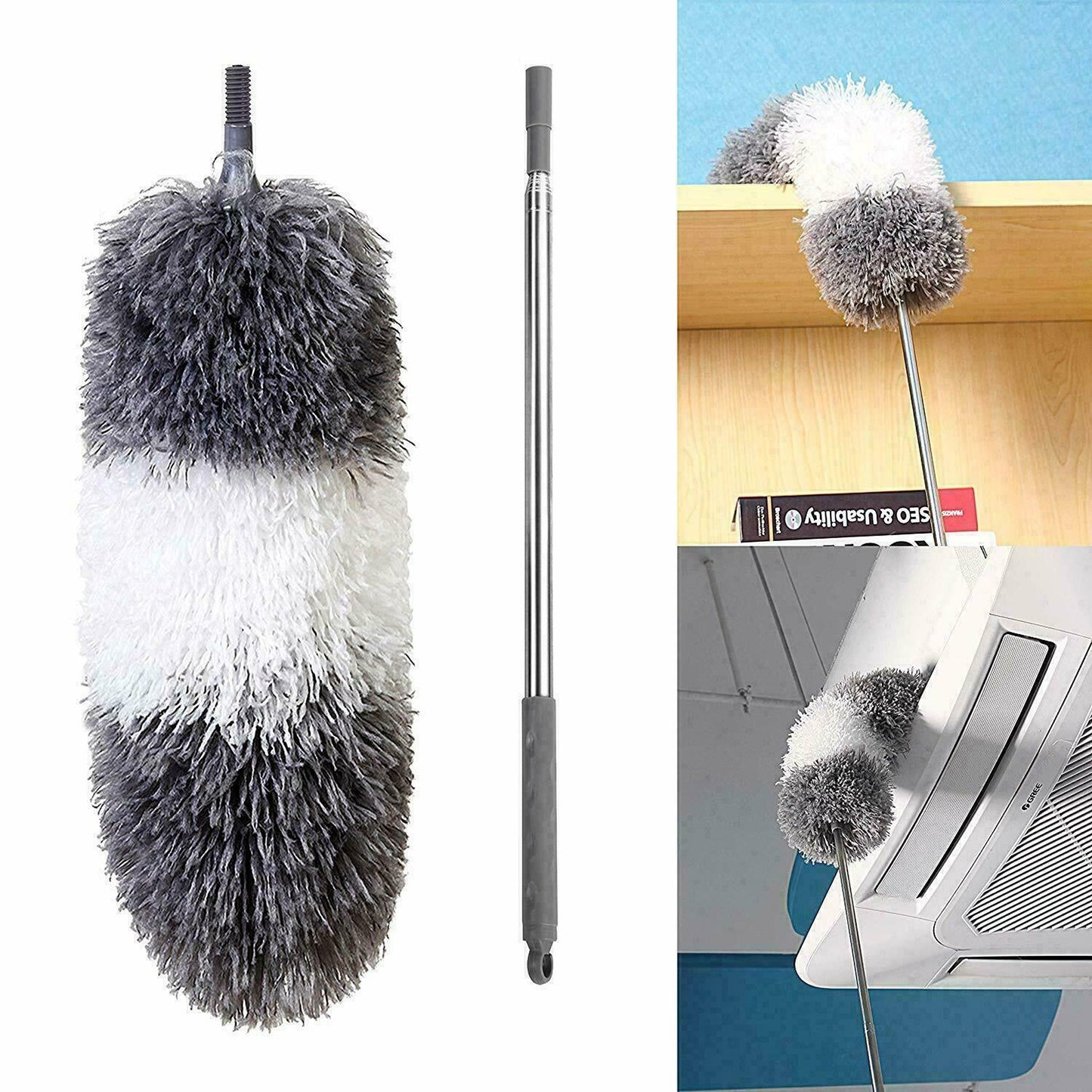 Telescopic Magic Duster with Microfibre Head and Stainless Steel Pole