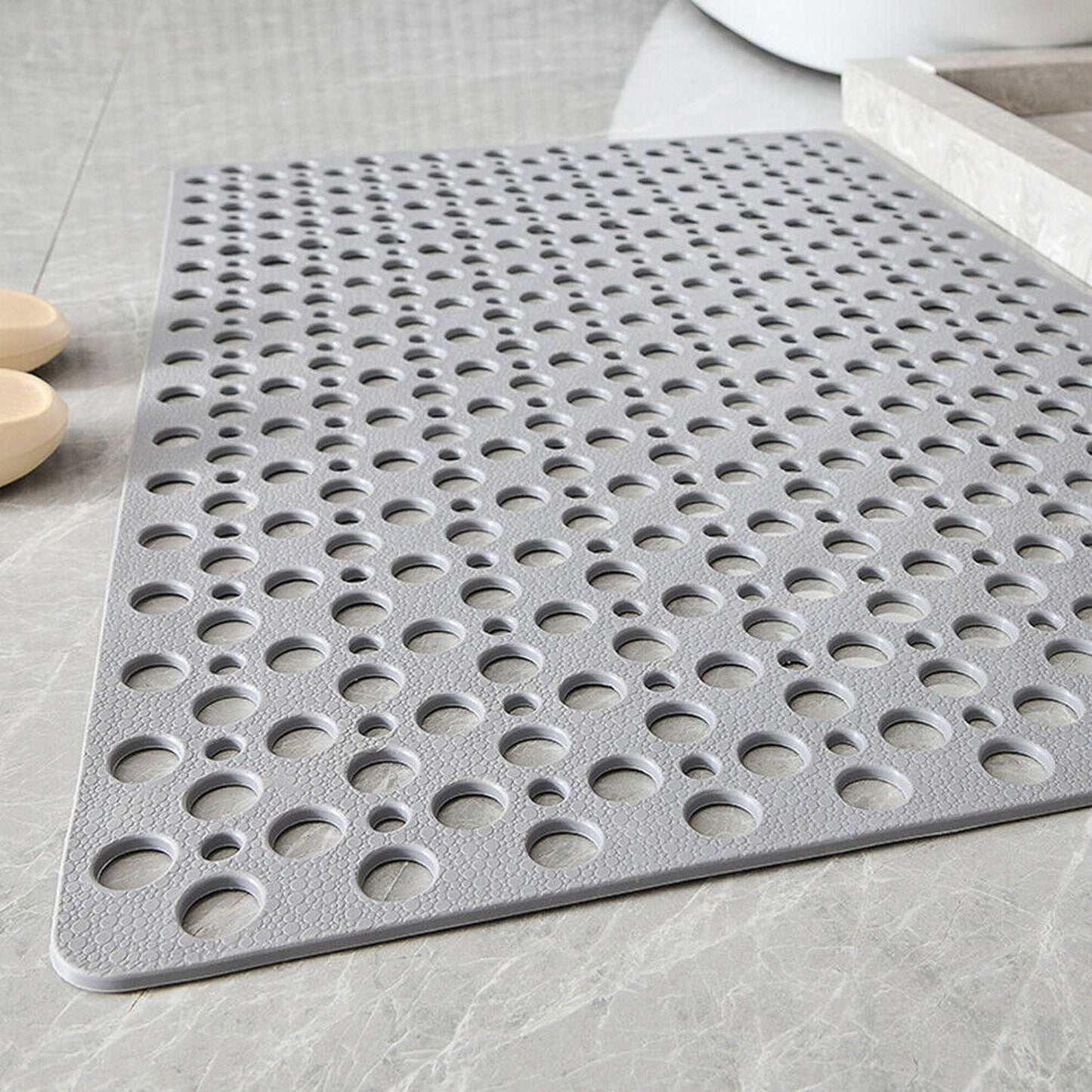 Square Rubber Suction Non-Slip Bath Mat for Shower 53 x 53cm