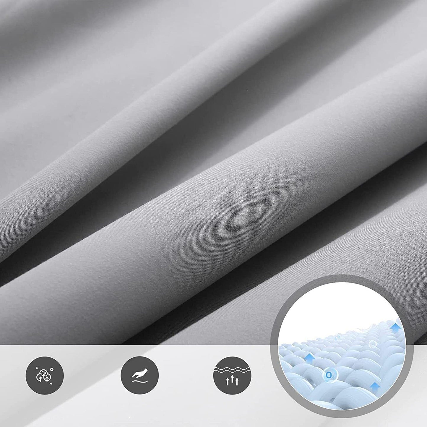 Silver Ultra Soft Deep Fitted Sheet Set with Pillowcases