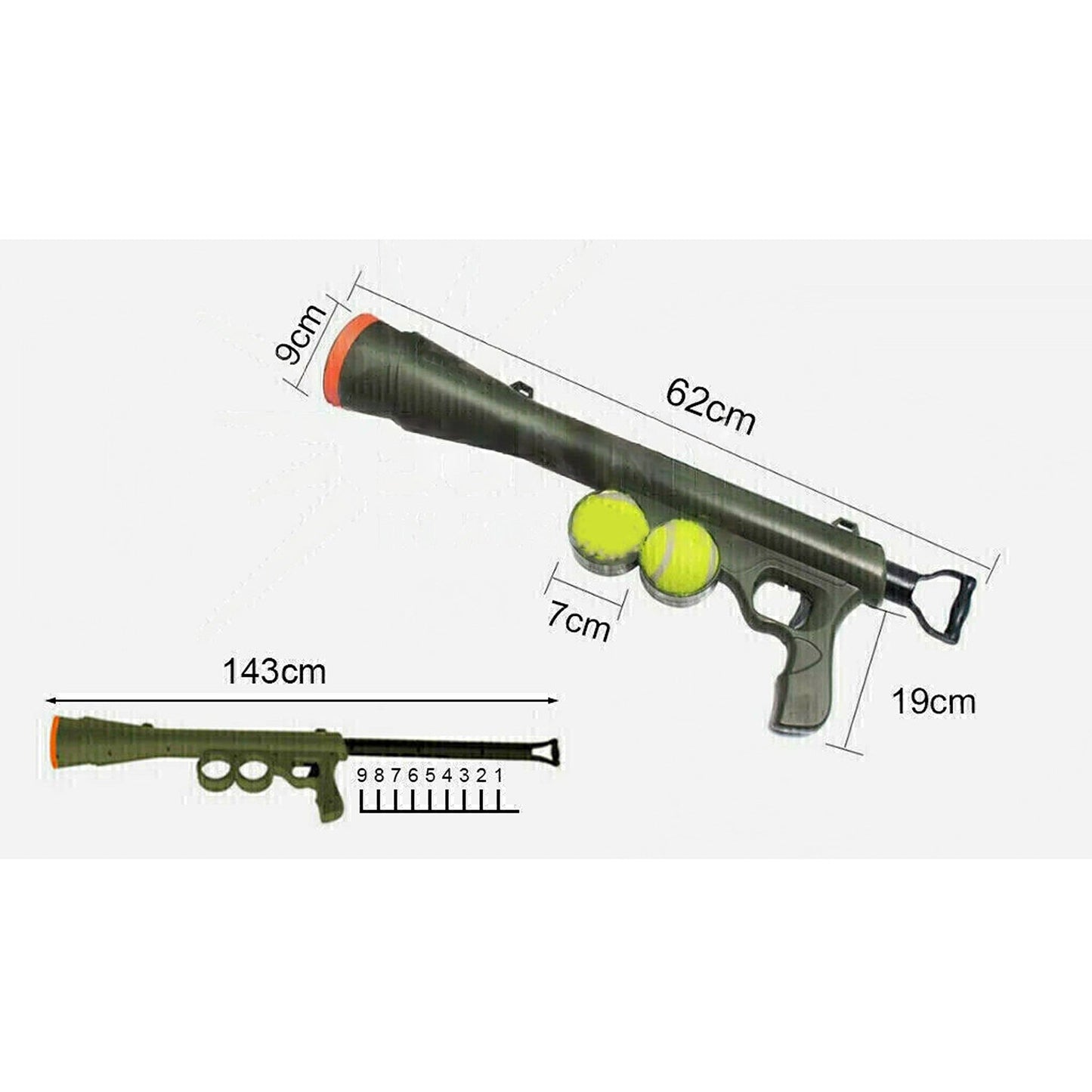 Dog Fetch Toy Tennis Ball Gun Launcher Pet Interactive Outdoor Play