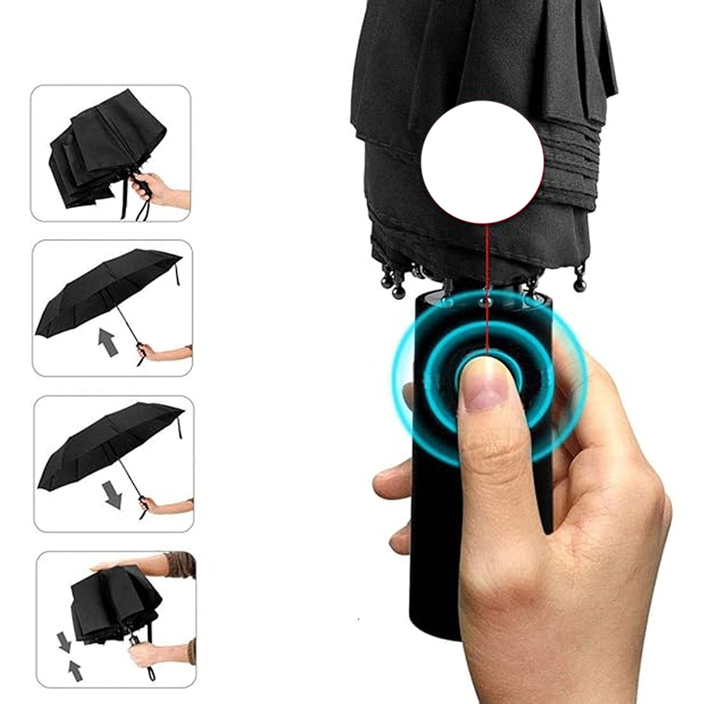 Compact Folding Umbrella Automatic Windproof With Fiberglass 12 Ribs