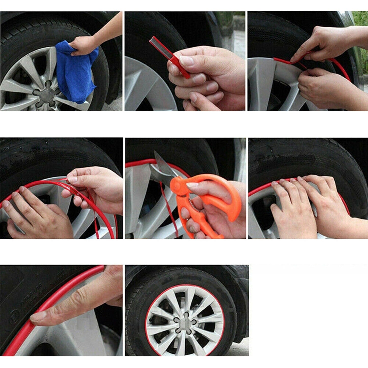 Decorative Wheel Rim Protector for Cars 8m Rubber Moulding