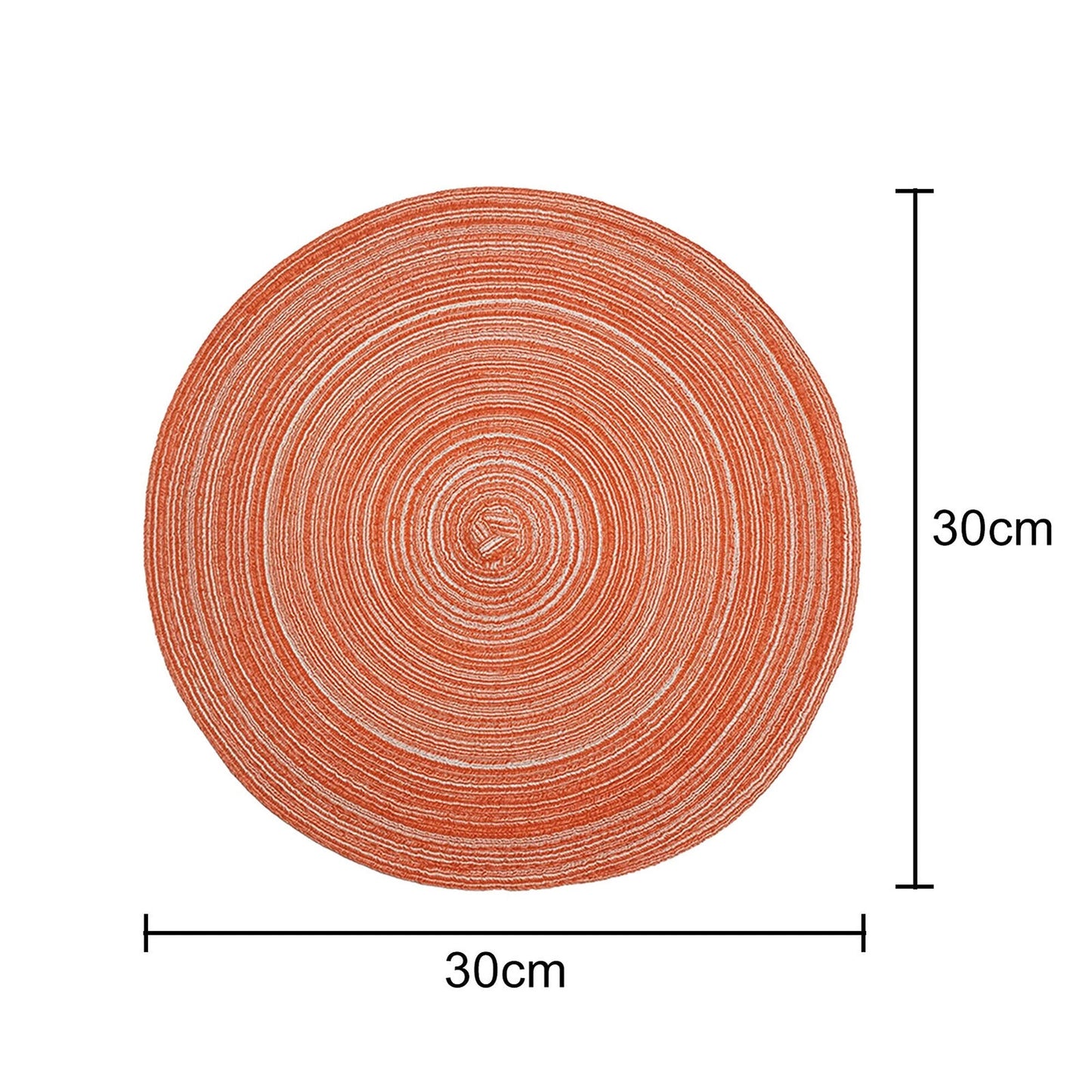 4pcs Non-Slip Jacquard-Weaved Round Placemats for Dining Table