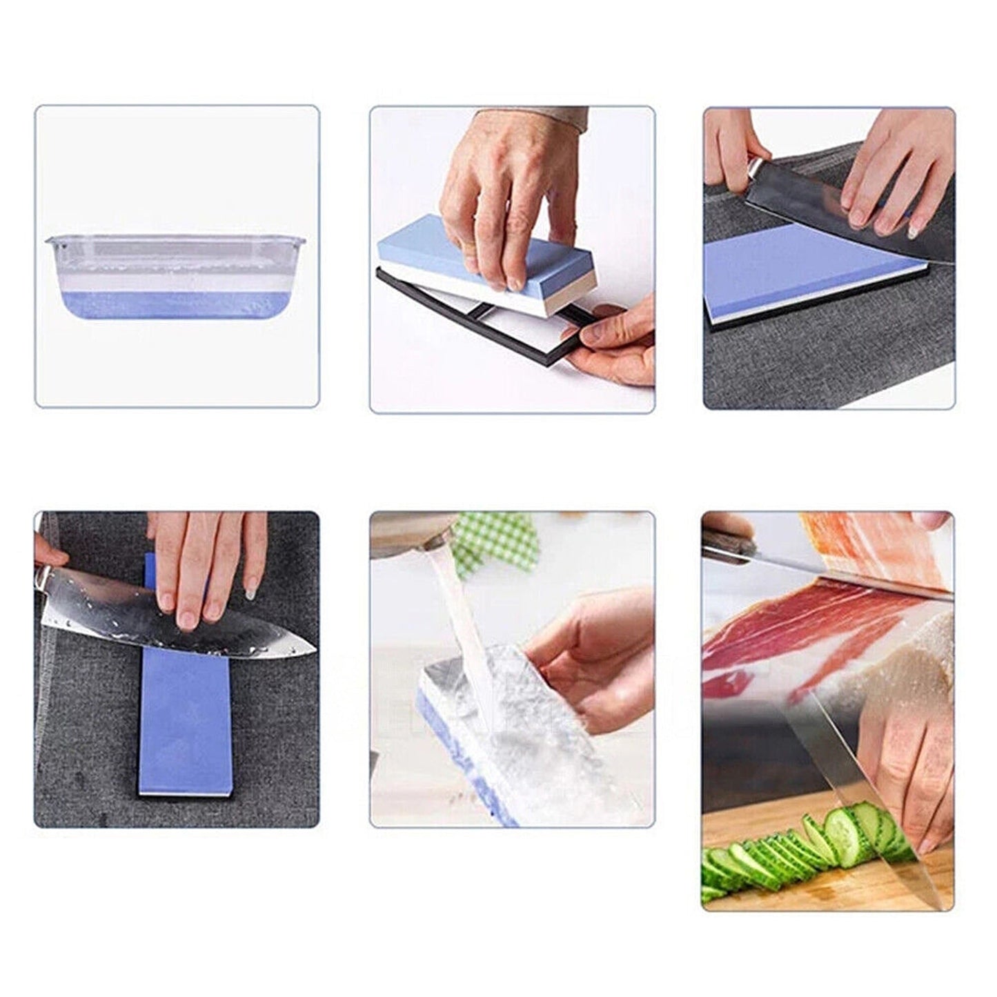 Dual Grit Knife Sharpening Stone Whetstone 1000/6000 Water Wet Sharpener