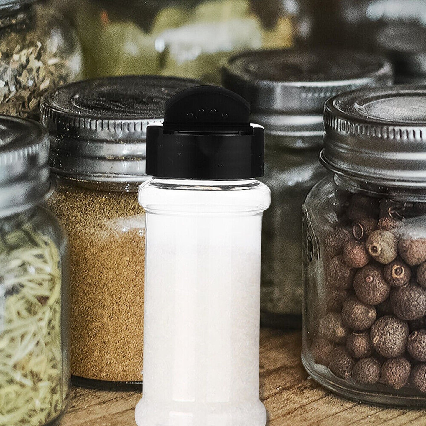 Herb and Spice Clear Storage Jars with Shaker Lids 100ML