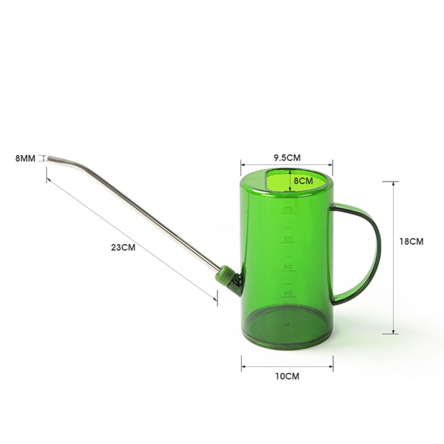 1L Indoor Outdoor Long Spout Watering Can Steel Plastic