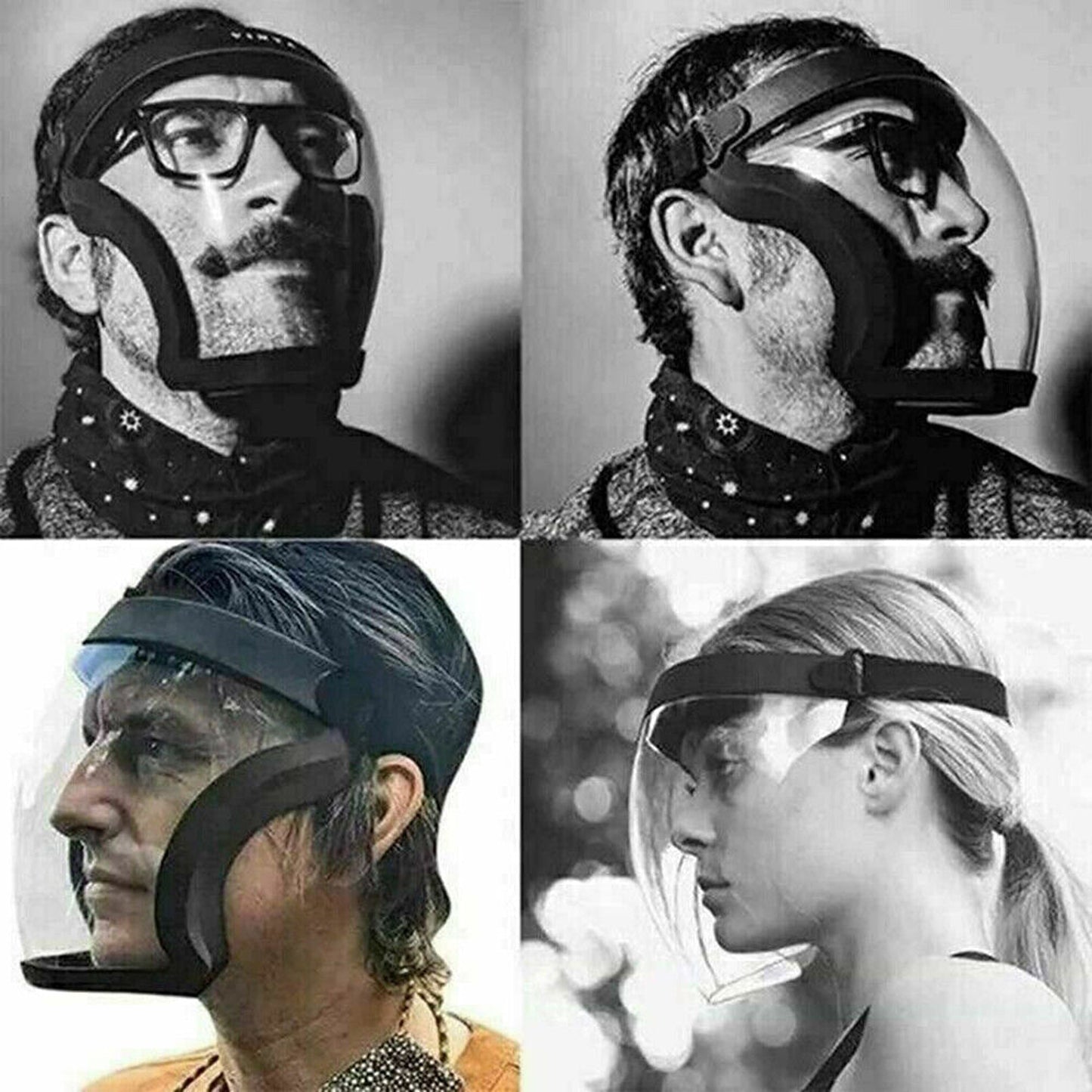 Transparent Full Face Safety Shield with Anti-Fog Protection