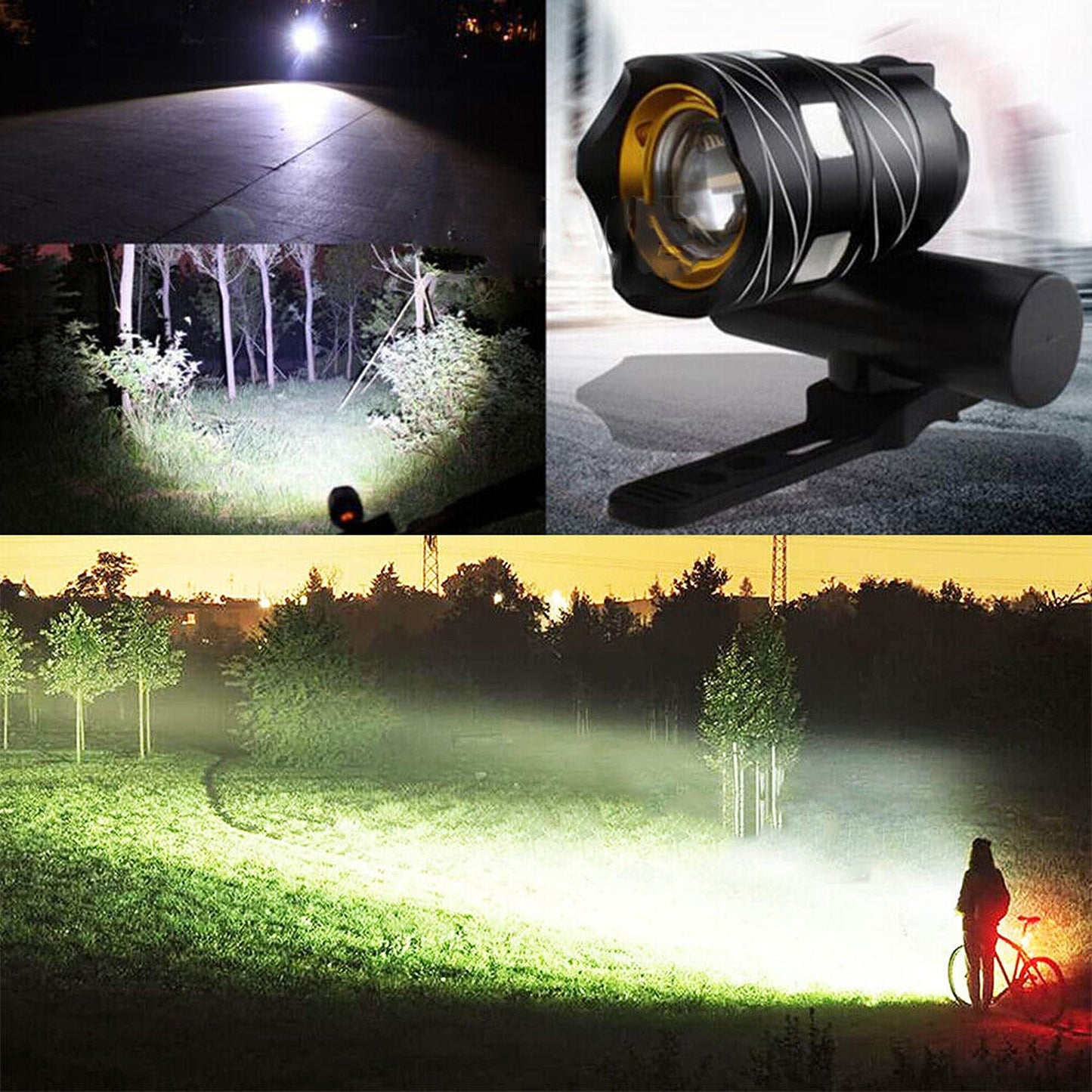 Bicycle Light Front Back LED Headlight Bike USB Waterproof 15000LM