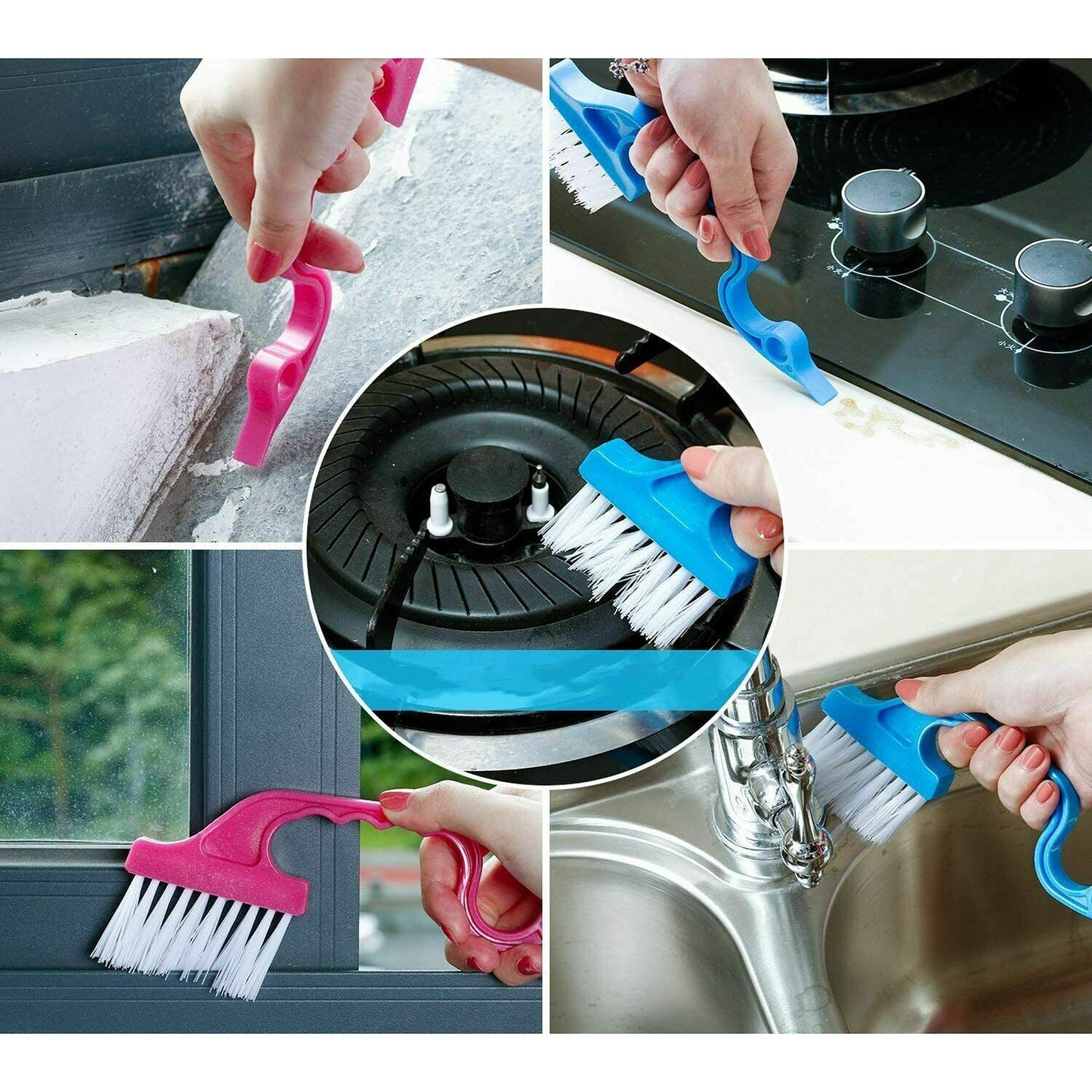 Crevice Groove Cleaning Brush for Windows Doors and Dust Removal
