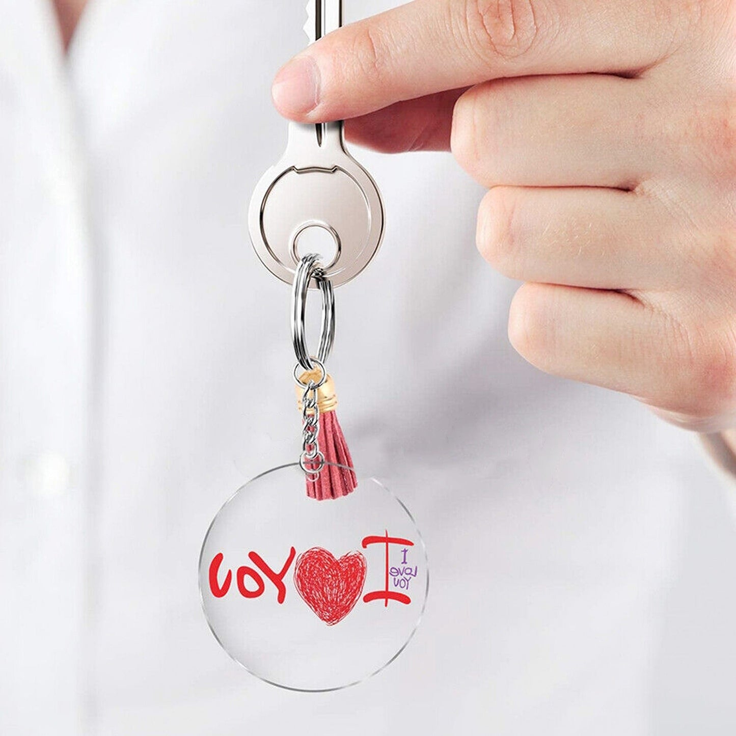 200pcs Acrylic Keychain Making Kit Keyring Blanks with Tassels