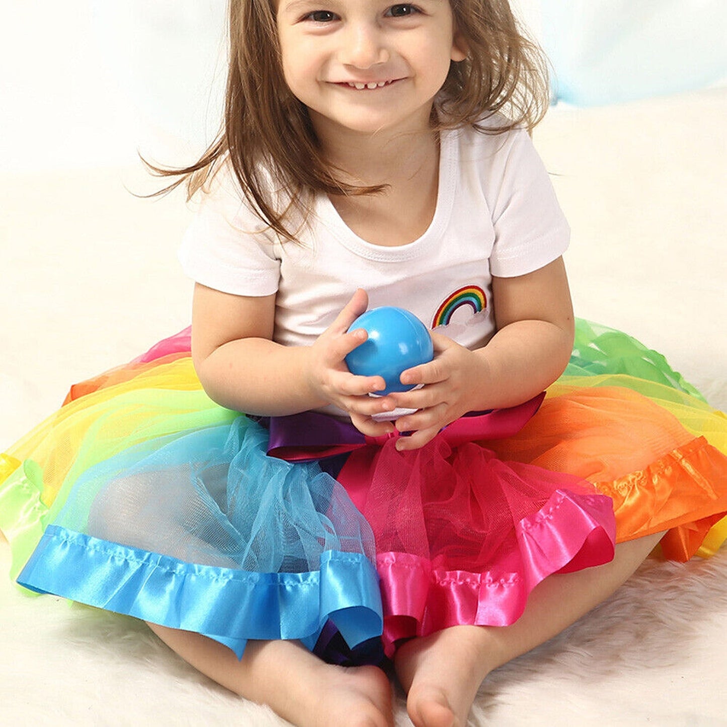 Rainbow Tutu Skirt for Girls Ballet Dance Princess Costume