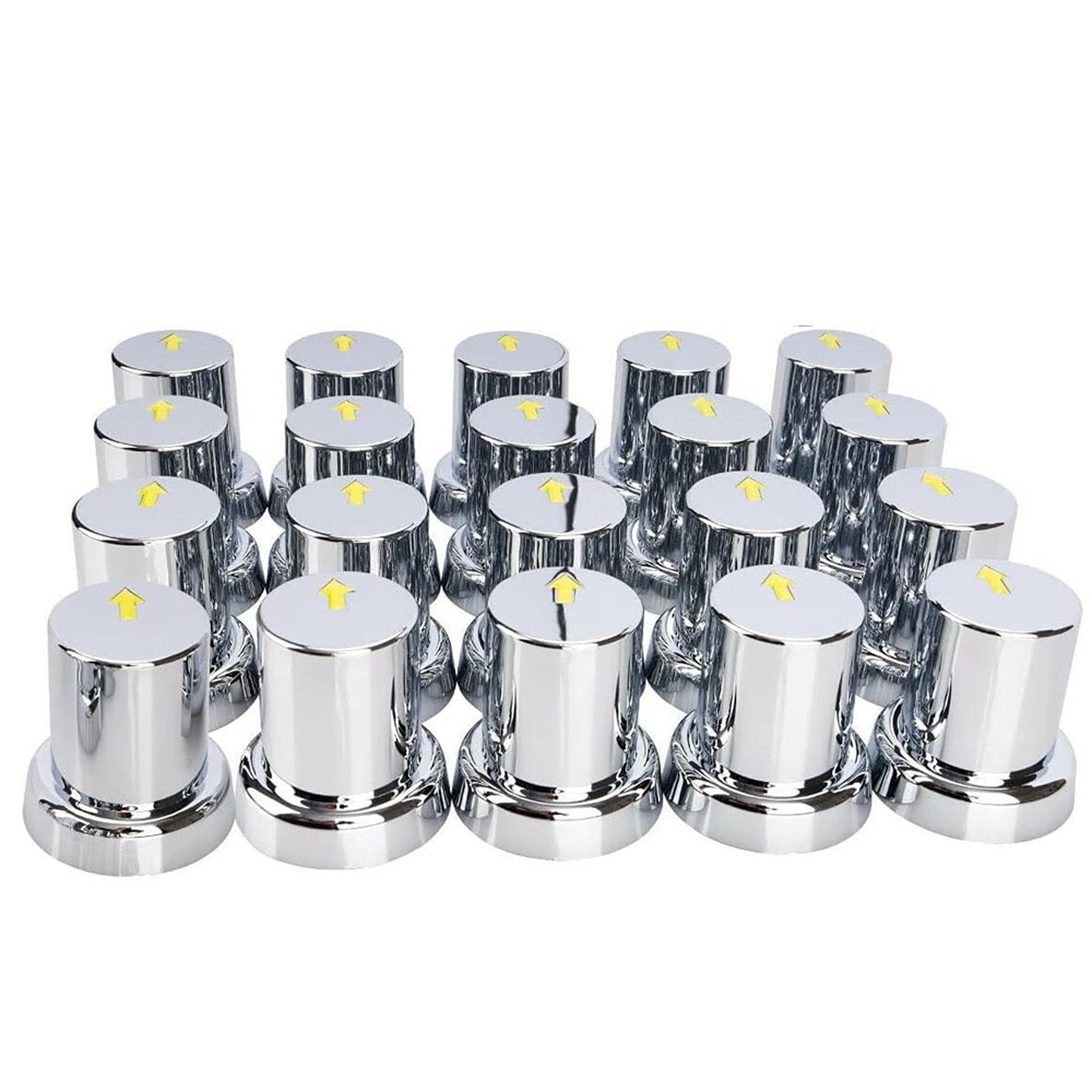20pcs Chrome Arrow Safety Wheel Nut Covers for Buses and Trucks