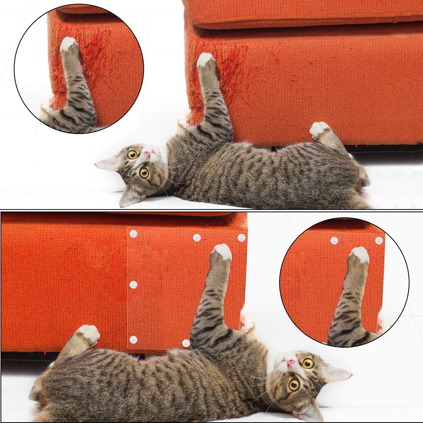 20pcs Cat Scratch Deterrent Tape Anti-Scratch Shield for Sofa and Walls