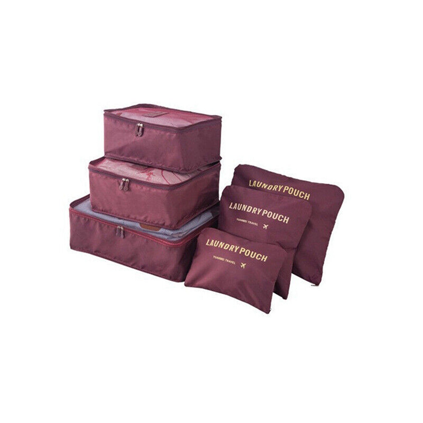 Six-Piece Travel Organizer Cubes for Efficient Luggage Packing