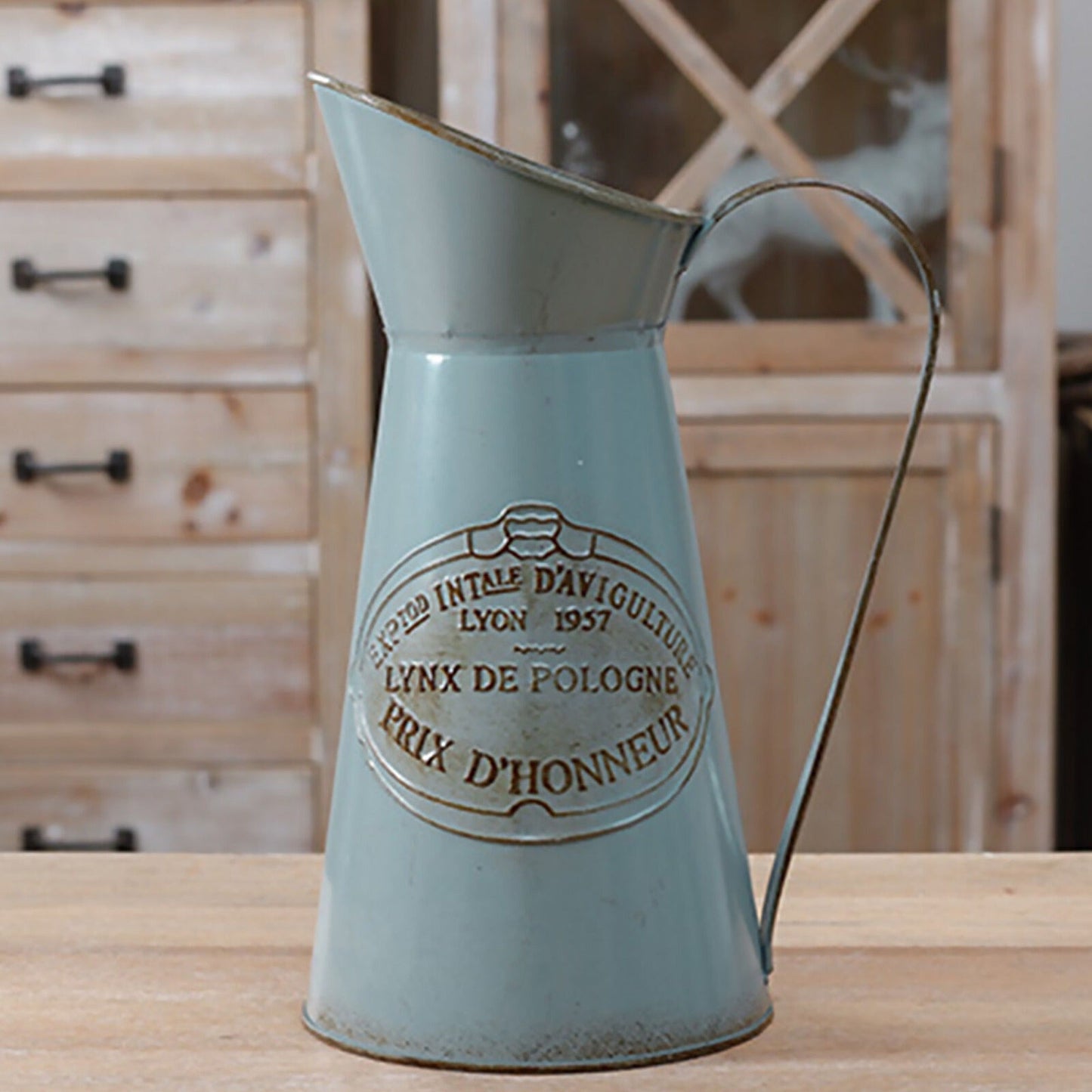 Garden Style Metal Jug Retro Chic Wedding Flower Vase Craft