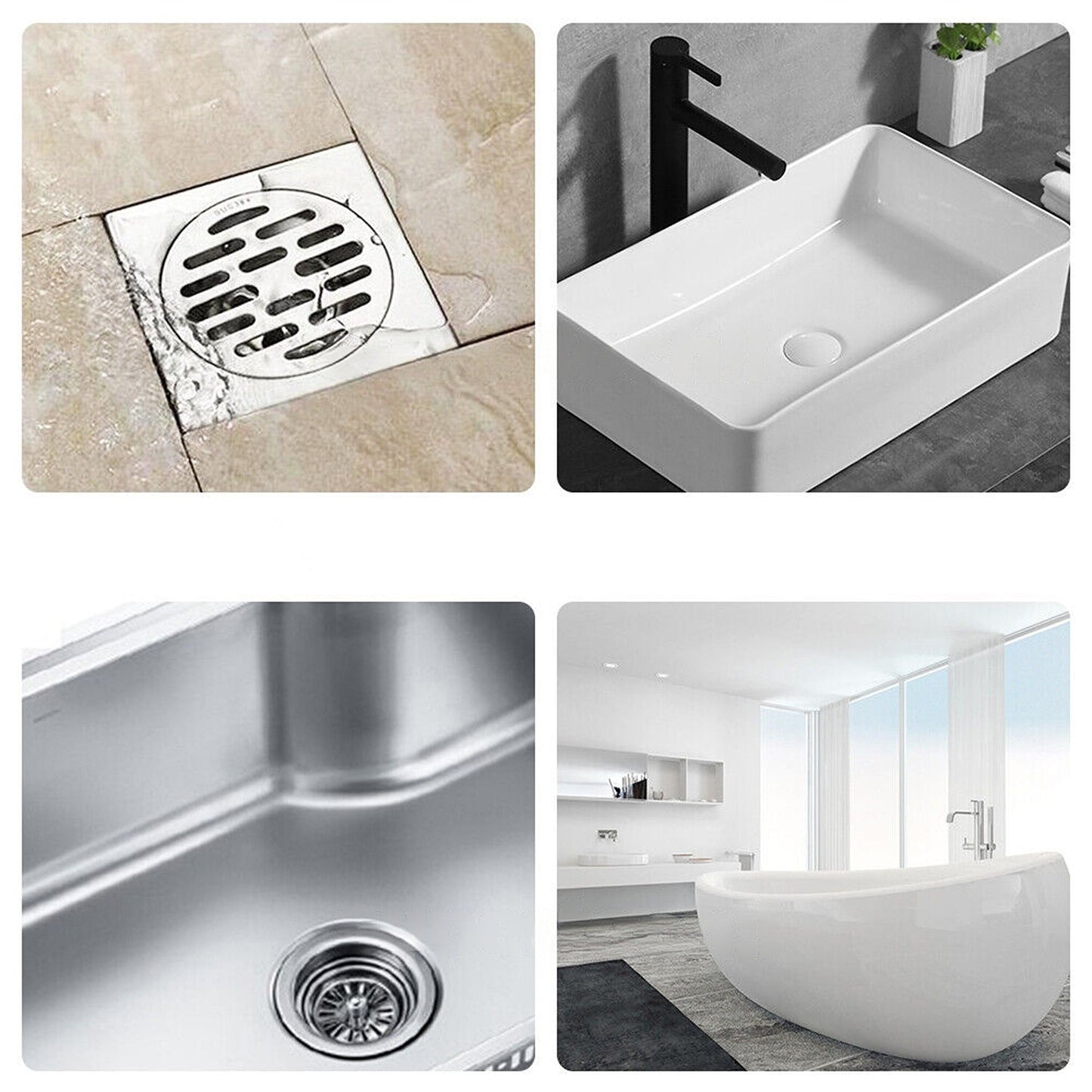 Silicone Kitchen Sink Strainer Bath Basin Drain Stopper and Waste Plug Filter