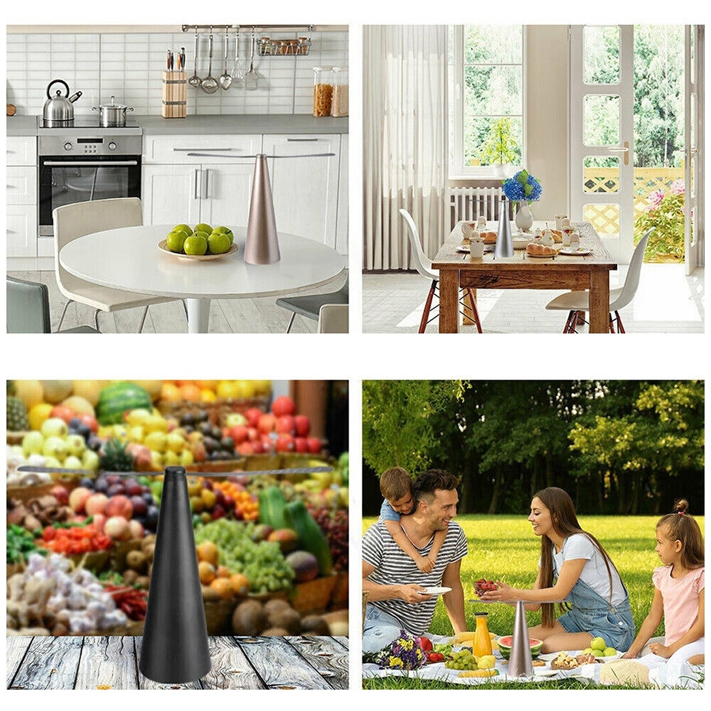 Black Automatic Fly Trap Fan Food Protector Bug Repellent