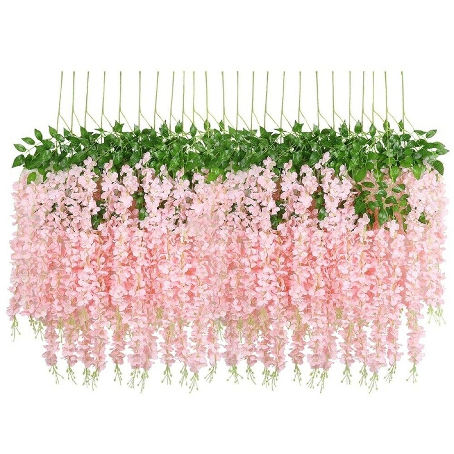 12pcs Silk Wisteria Flower Vine Artificial Garland Leaf Decor for Weddings