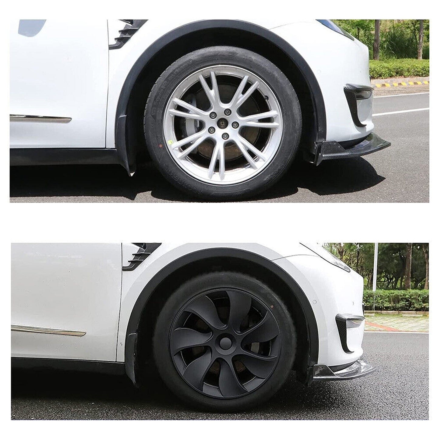 Matte Black Hub Caps for 2021-2023 Tesla Model Y 19inch 4pcs