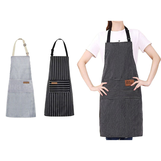 Neck Adjustable Chef Apron with 2 Pockets for Kitchen BBQ