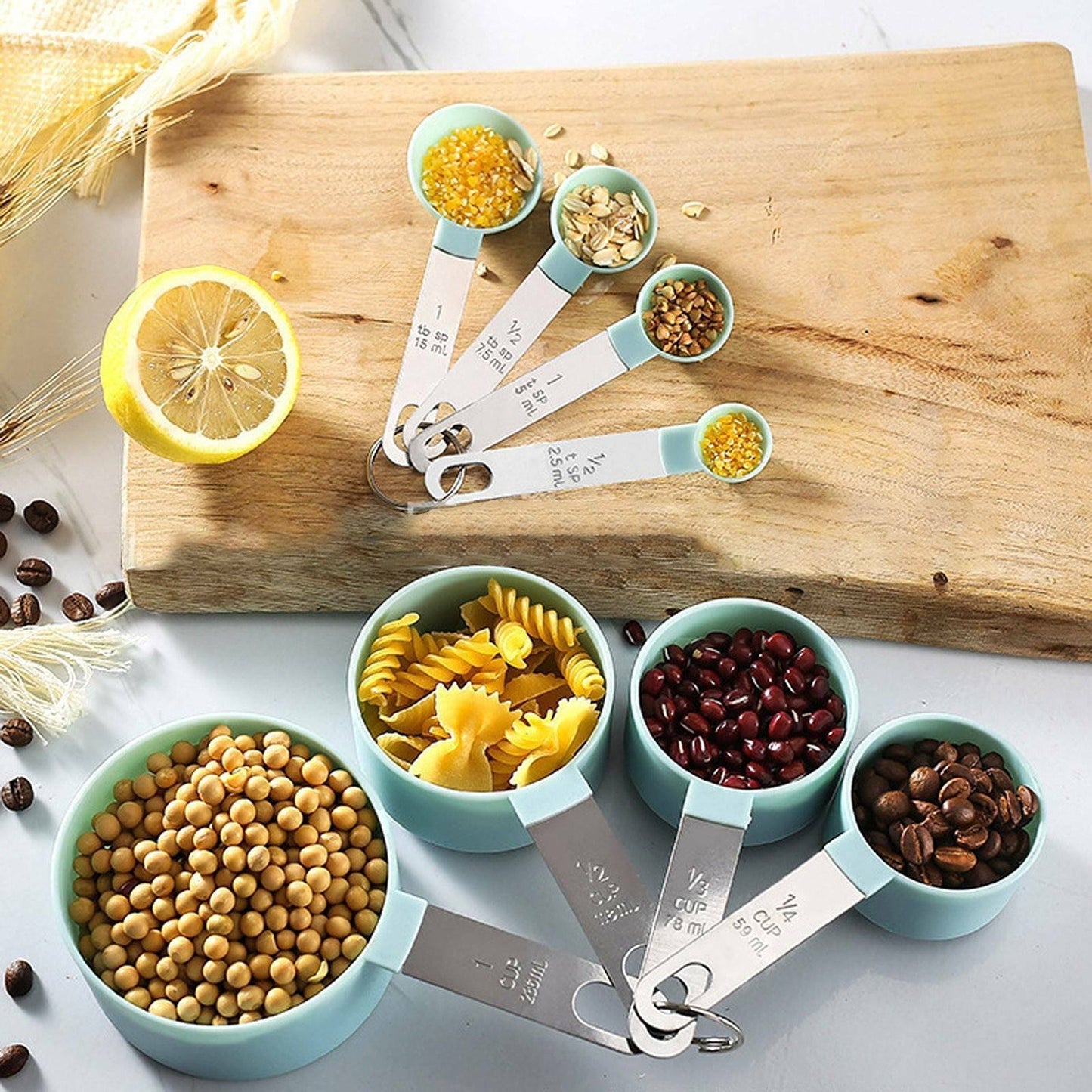 8pcs Stainless Steel Kitchen Measuring Cups and Spoons Set