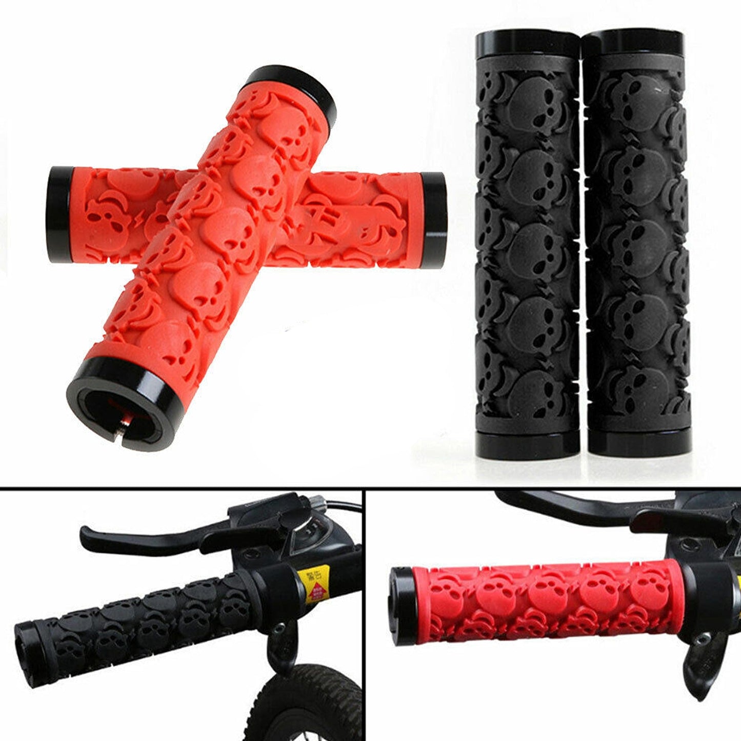 Lock On Rubber Handle Grips for Mountain and BMX Bikes