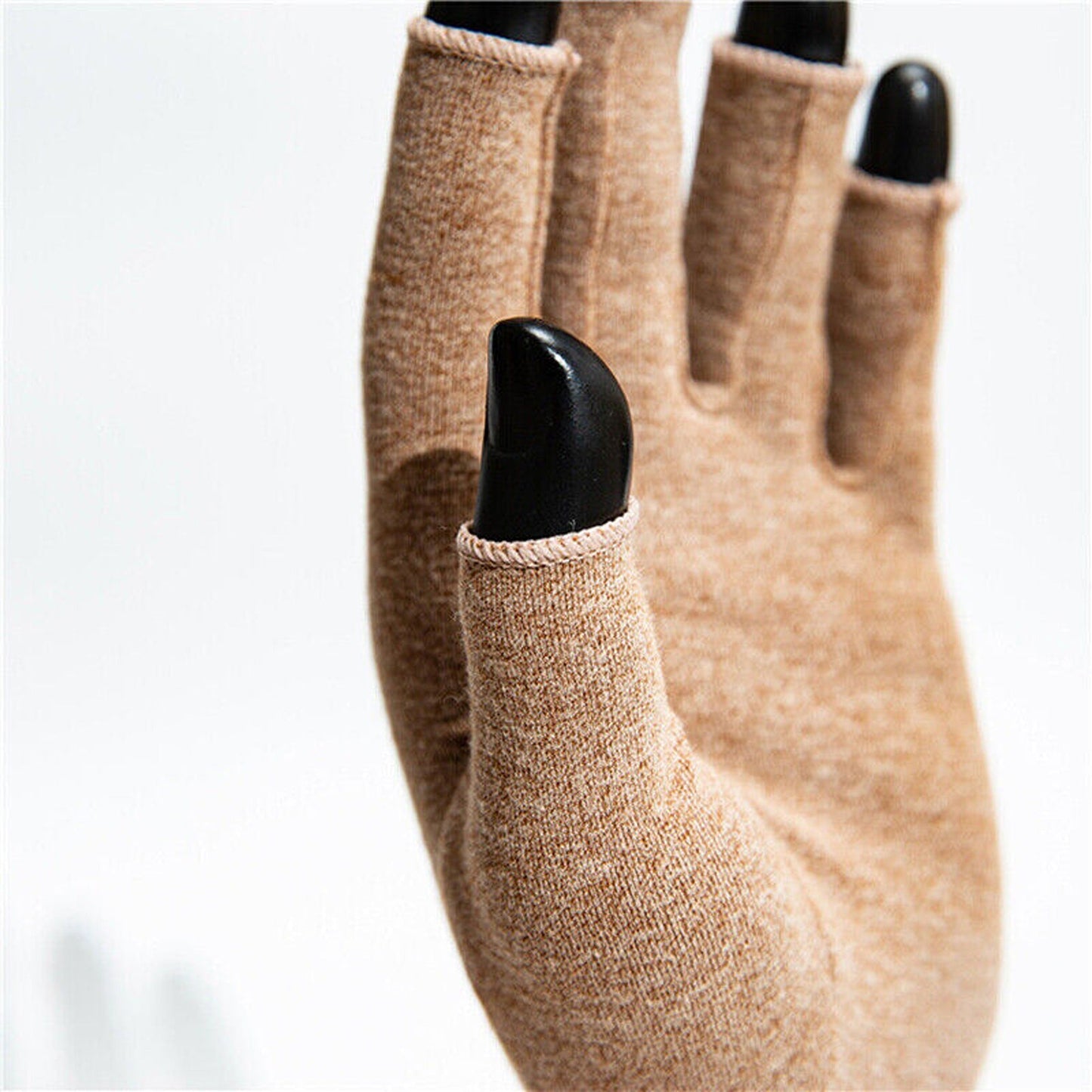 Brown Compression Gloves for Arthritis Fingerless