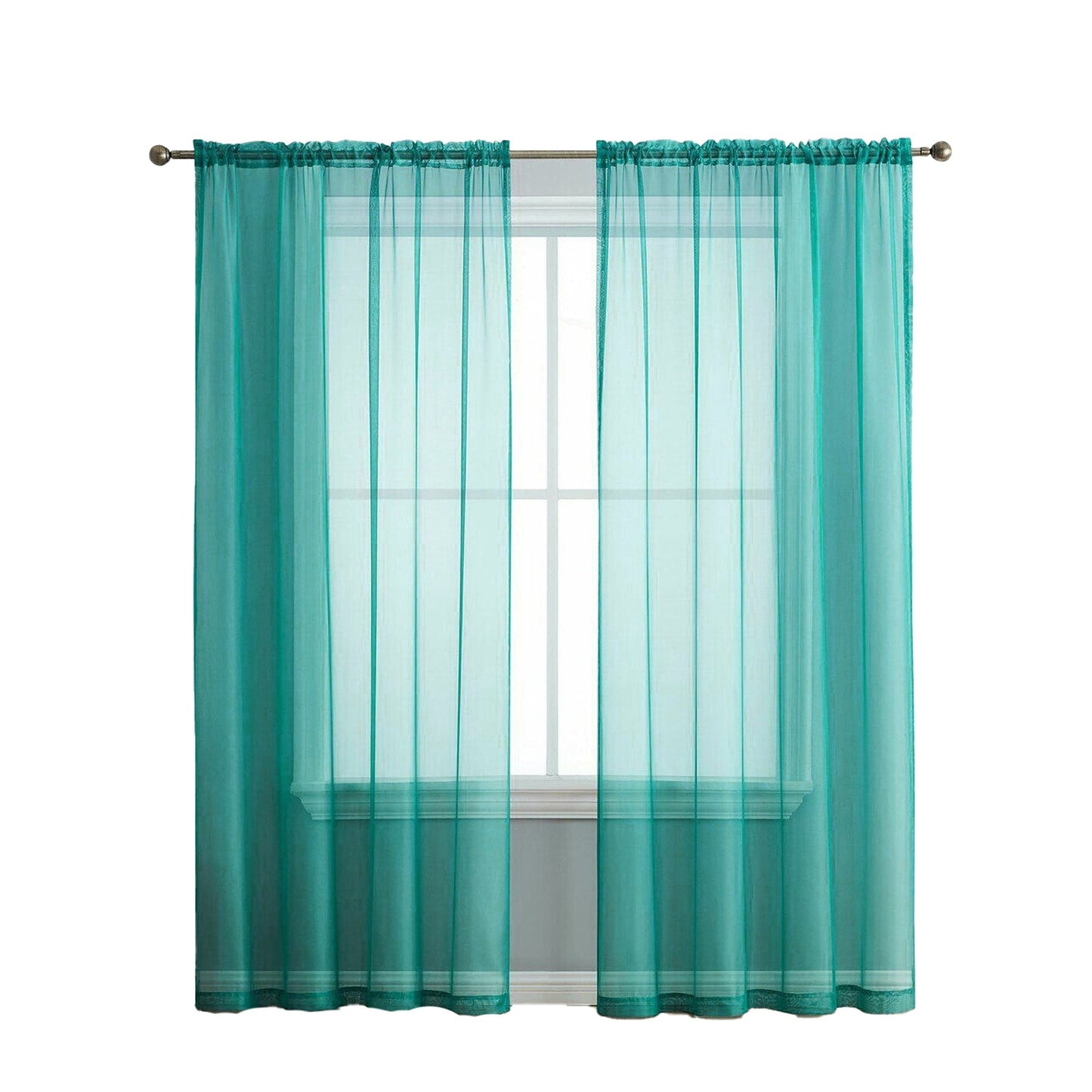 Organza Voile Sheer Curtain with Rod Pocket for Window Draping