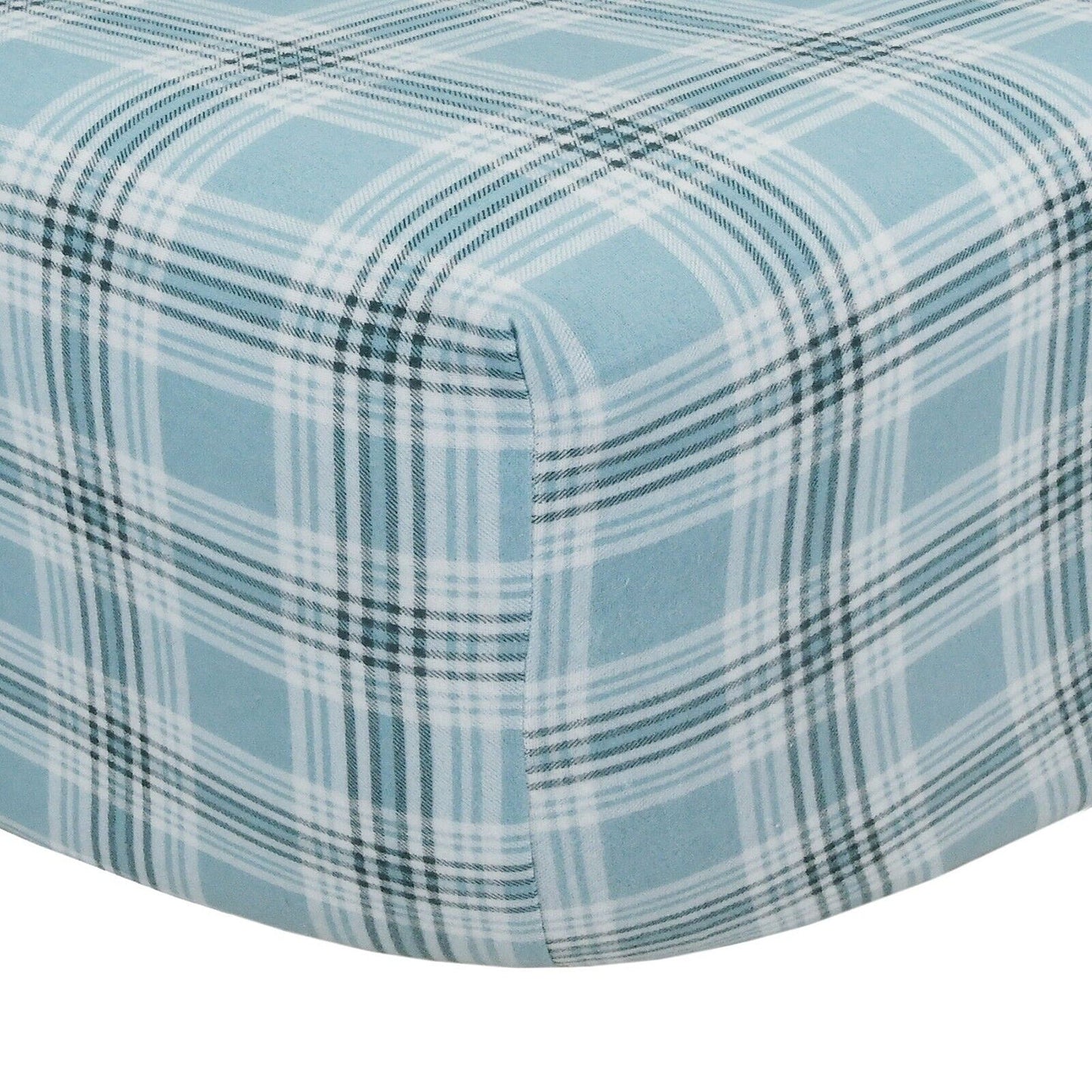 Green Plaid Cotton Flannelette Sheets Set with Standard Pillow Case Single Double Queen King